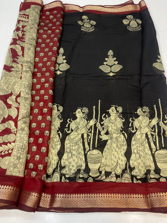 Fancy Georgette Print Saree ( 3390A-R35 )