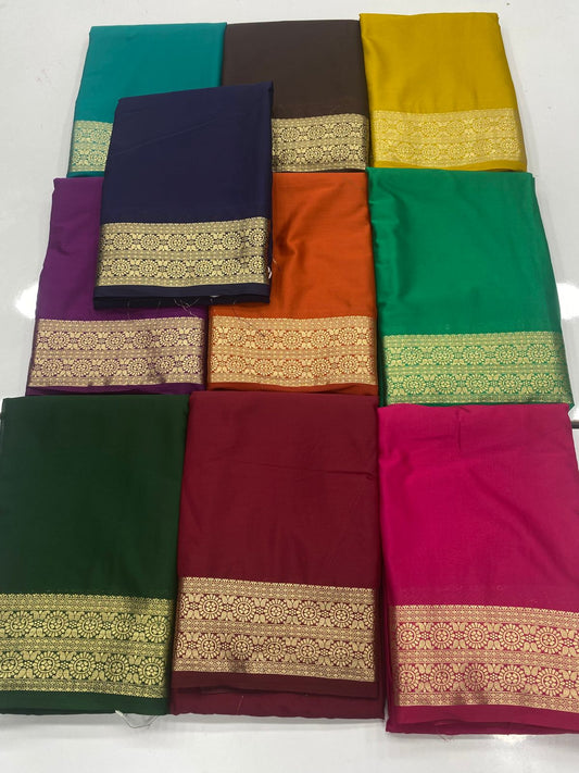 Mysore Crepe Self Saree(3383G)