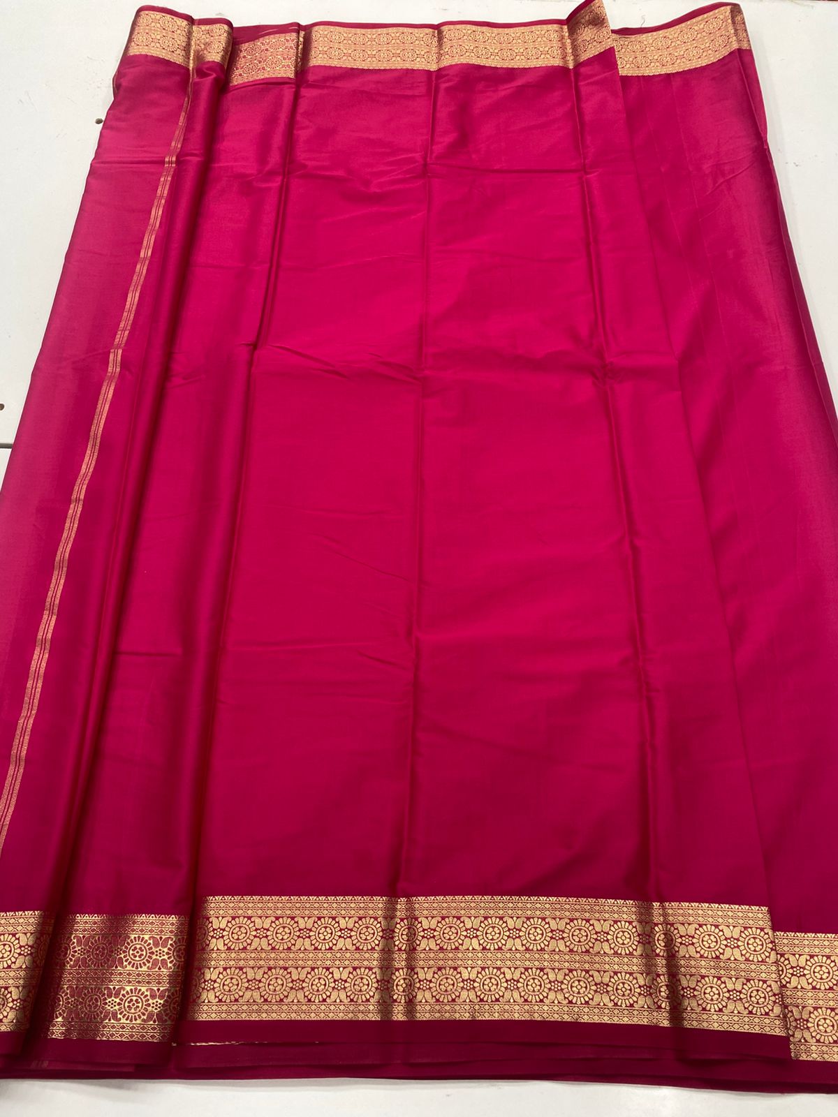 Mysore Crepe Self Saree ( 3383G-R18 )