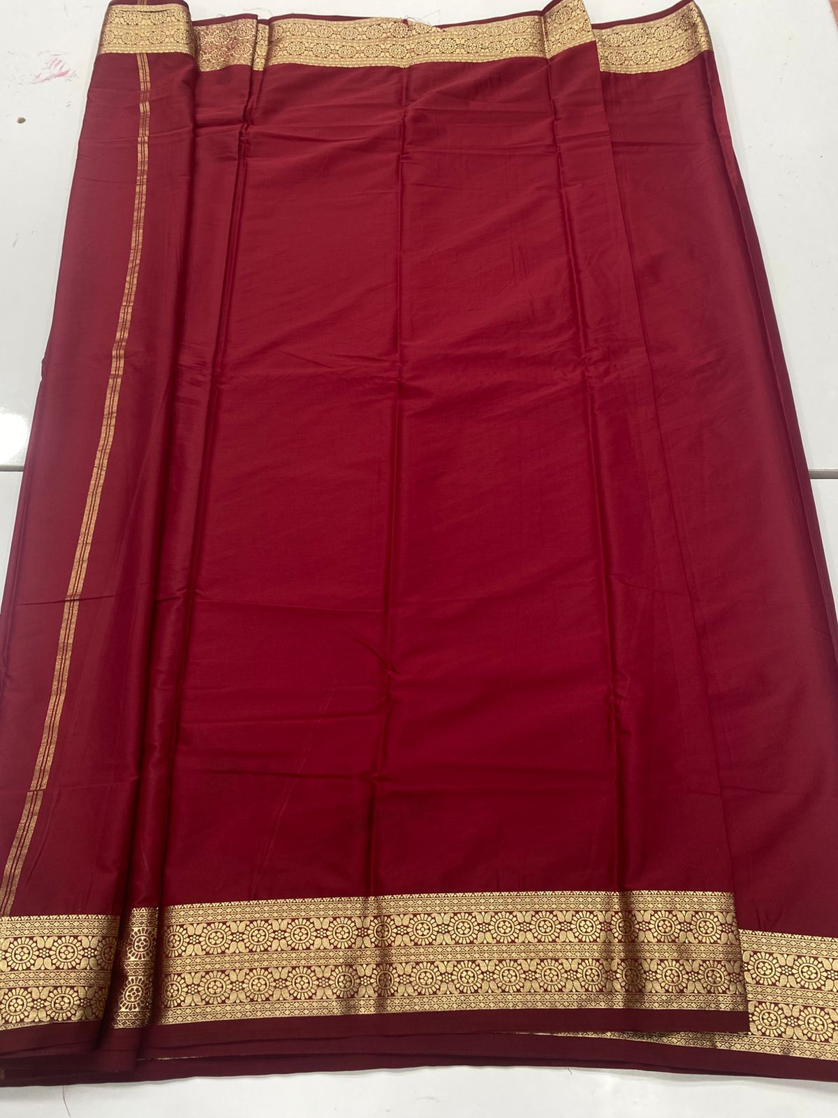 Mysore Crepe Self Saree ( 3383G-R18 )