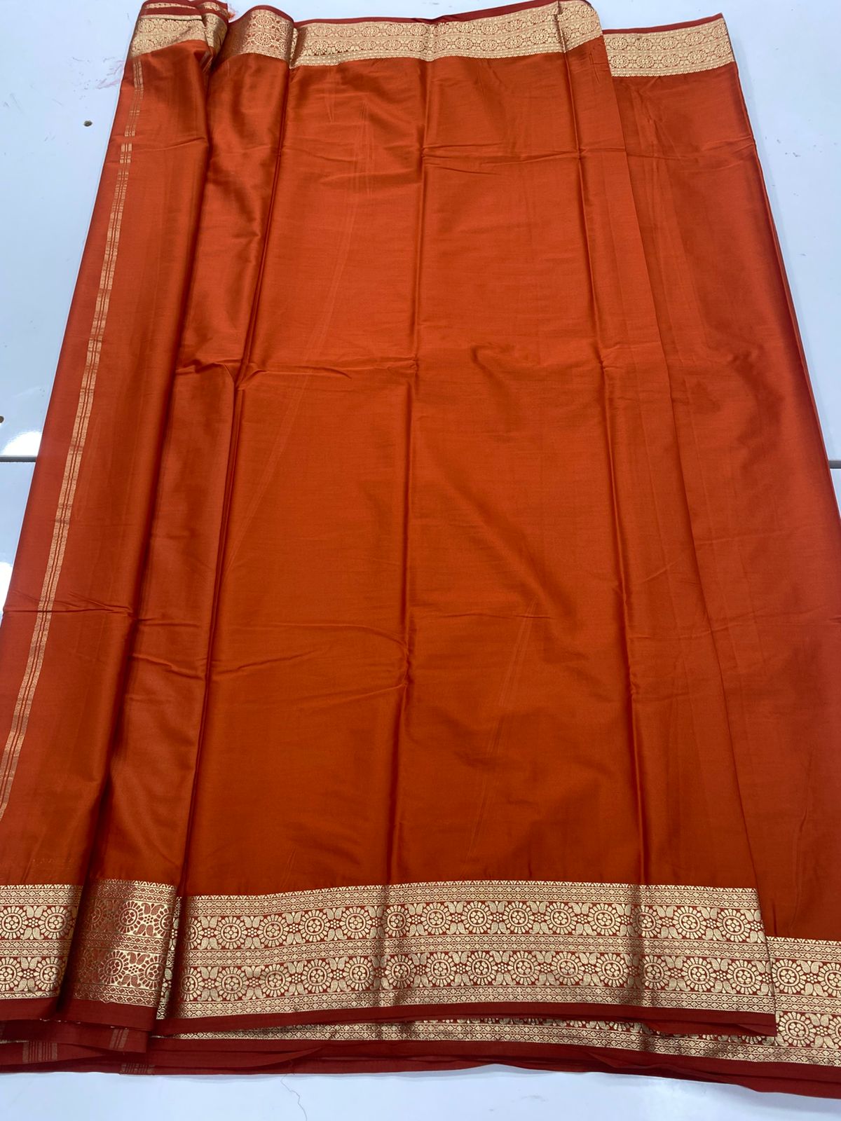 Mysore Crepe Self Saree ( 3383G-R18 )