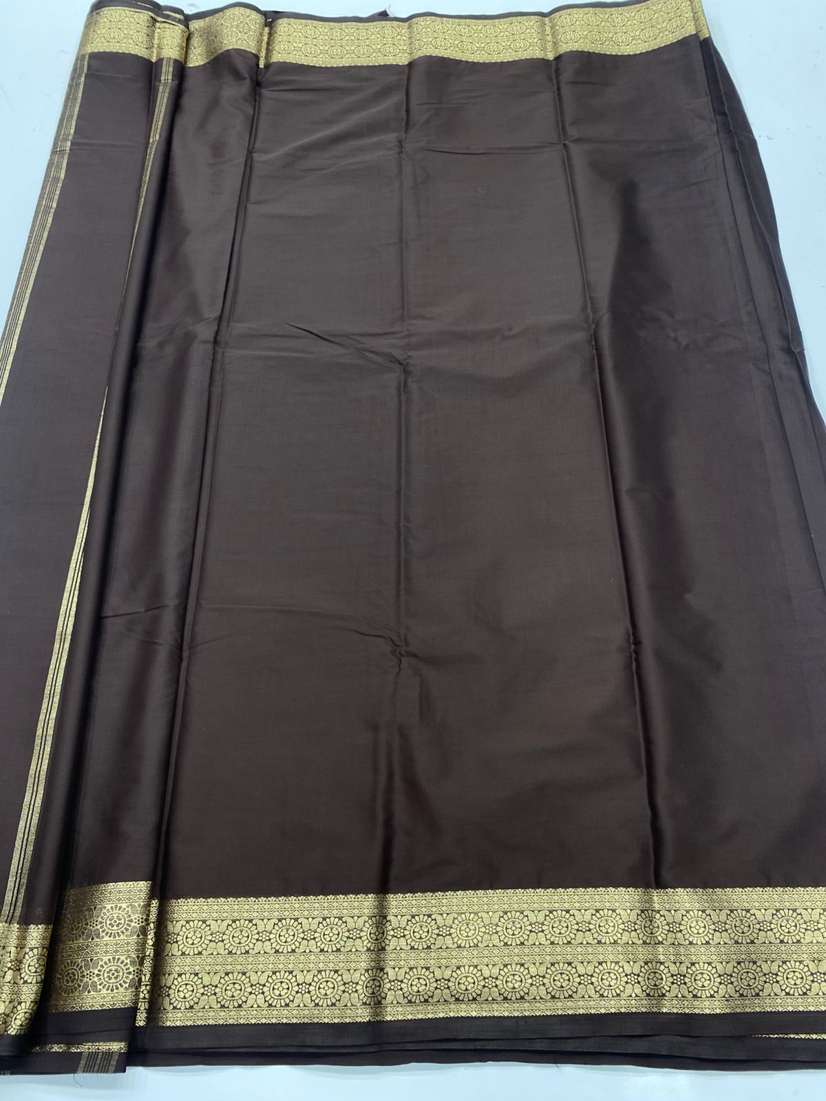 Mysore Crepe Self Saree ( 3383G-R18 )