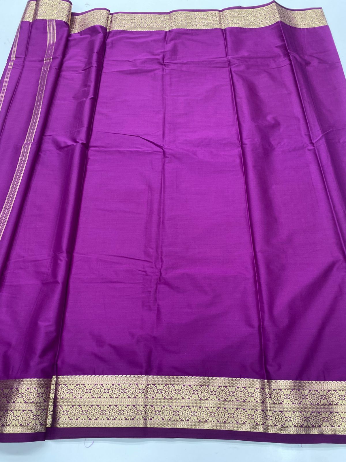 Mysore Crepe Self Saree ( 3383G-R18 )