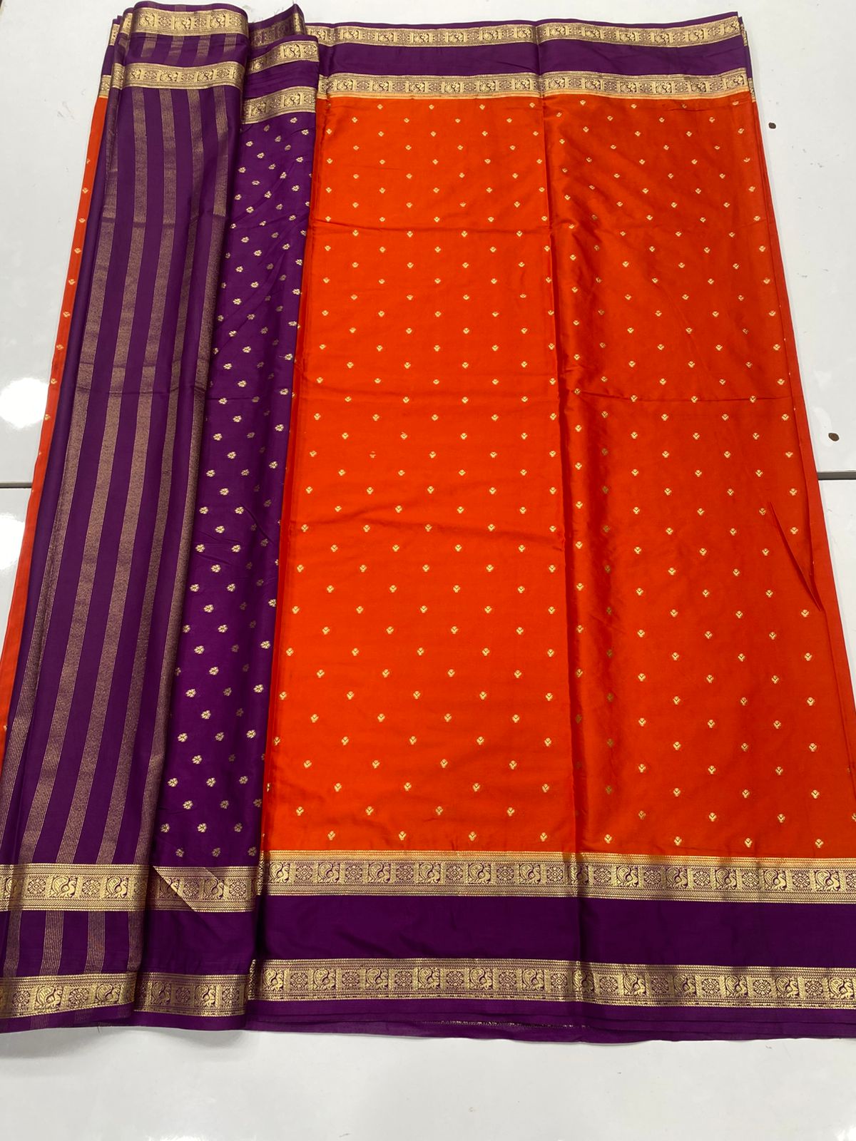 Mysore Crepe Butta Saree(3396B)