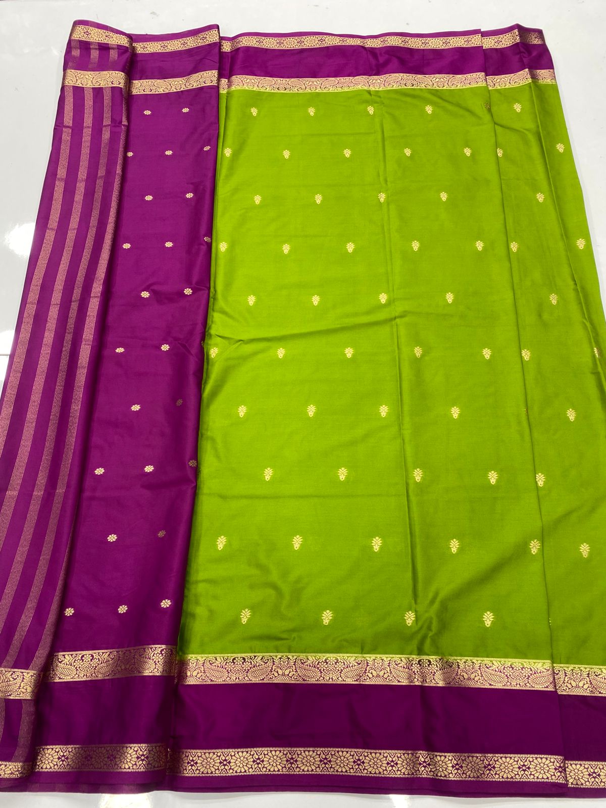 Mysore Crepe Butta Saree (3396D)