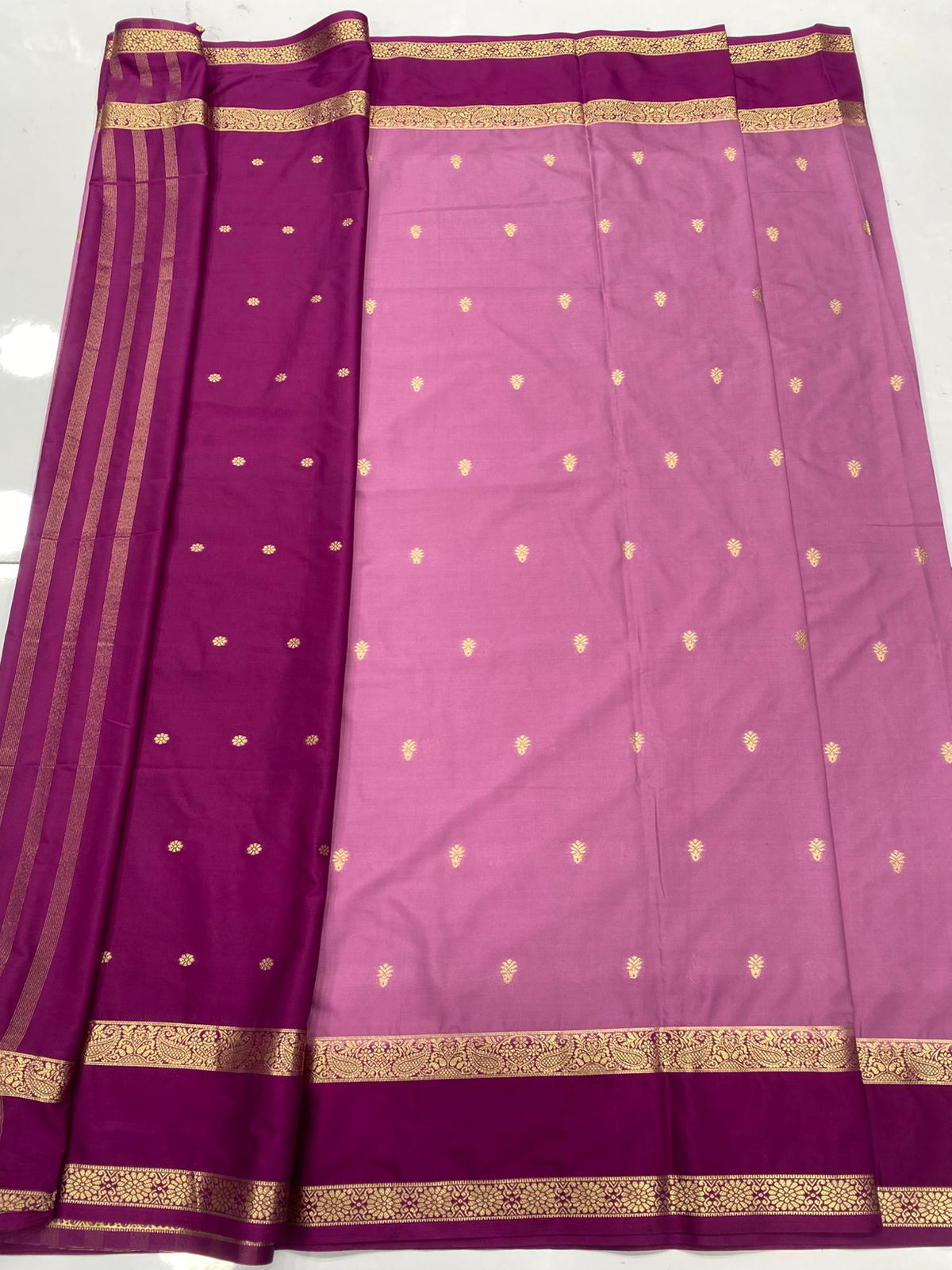 Mysore Crepe Butta Saree (3396D)
