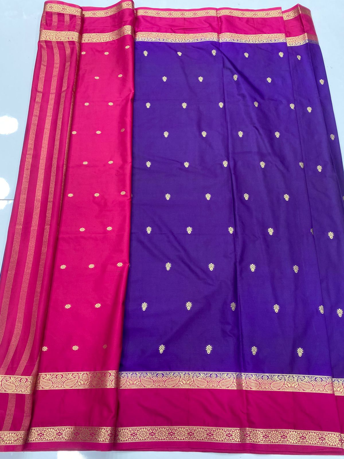 Mysore Crepe Butta Saree (3396D)
