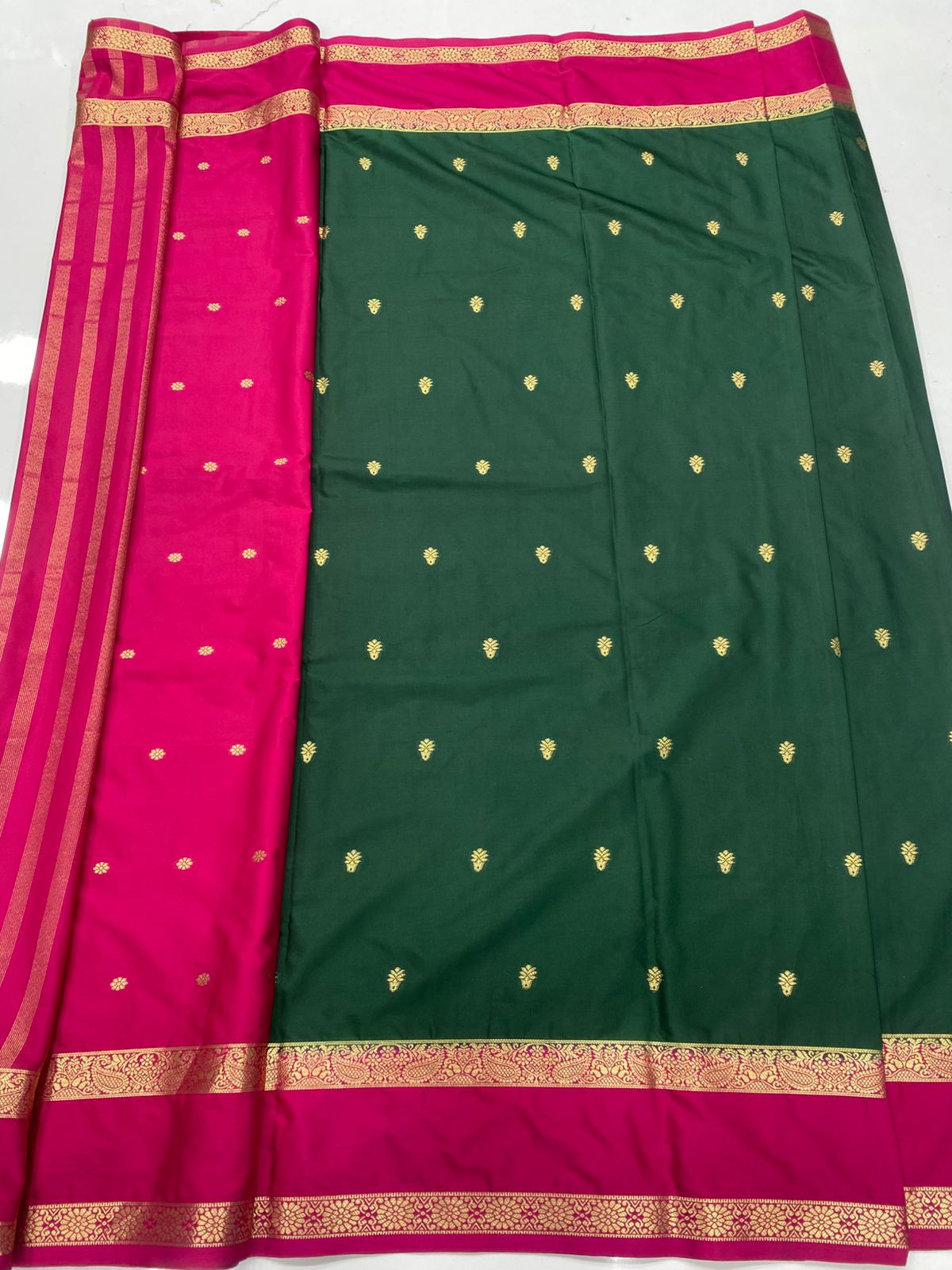 Mysore Crepe Butta Saree (3396D)
