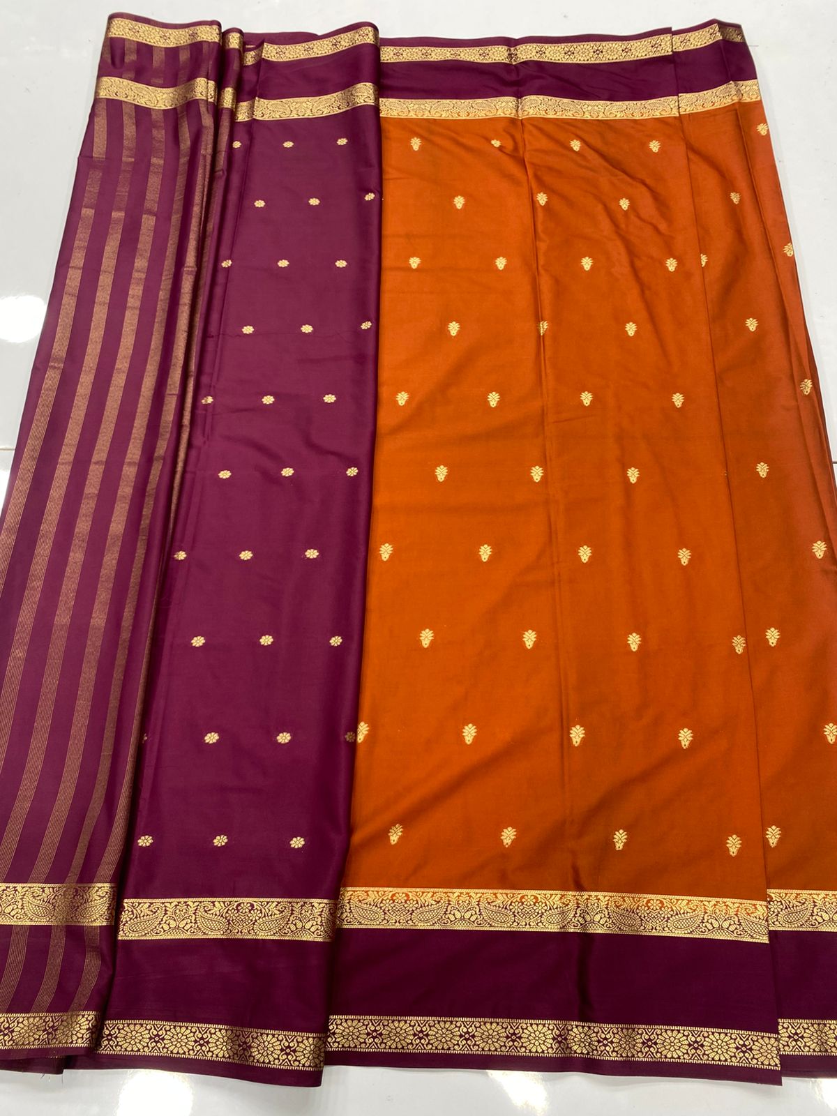 Mysore Crepe Butta Saree (3396D)