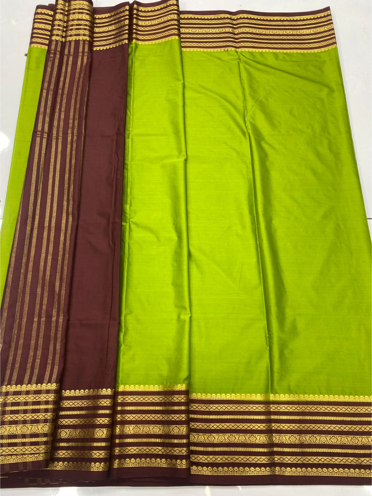 Mysore Crepe Zari Border Saree  ( 3402A-R38 )