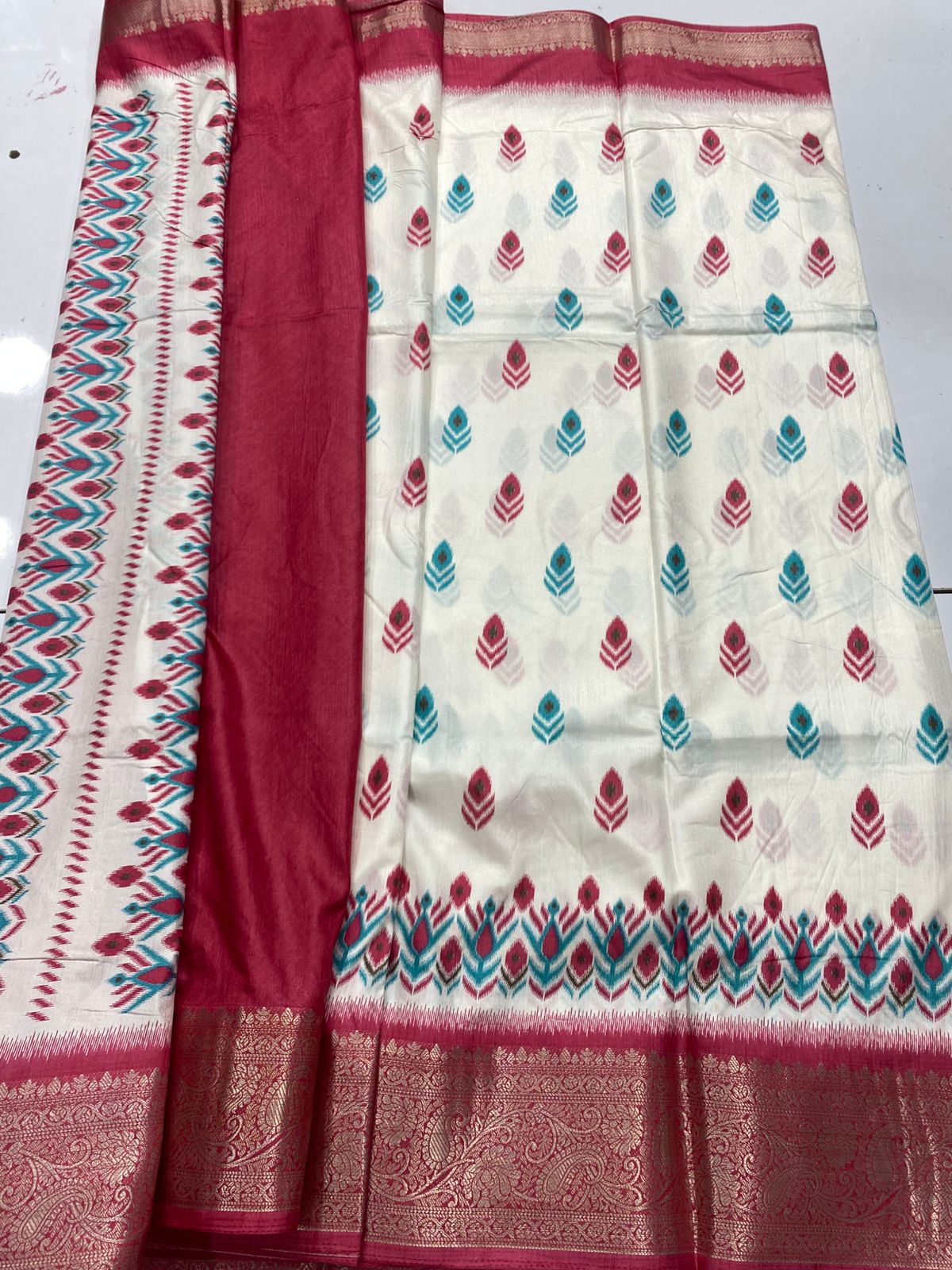 Fancy Digital Print Saree (3417-R32)