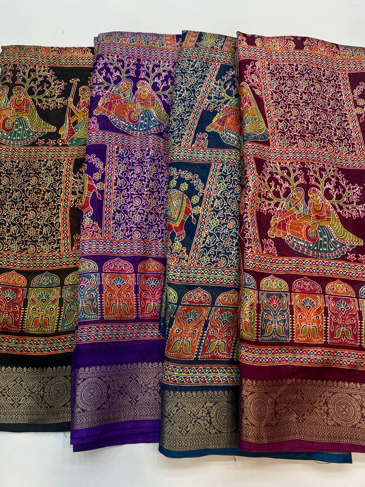 Fancy Georgette Print Saree (3414-R33)