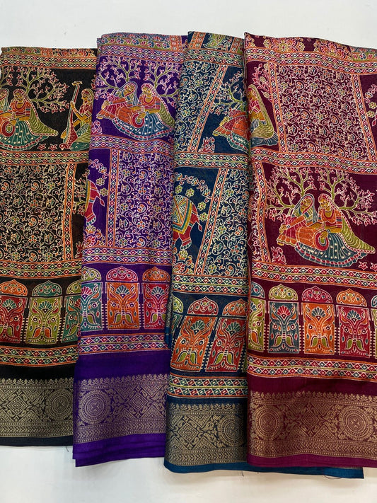 Fancy Georgette Print Saree (3414-R33)