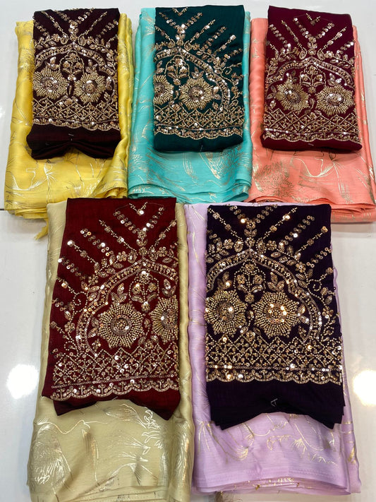 Fancy Space Silk Saree (3415-R41)