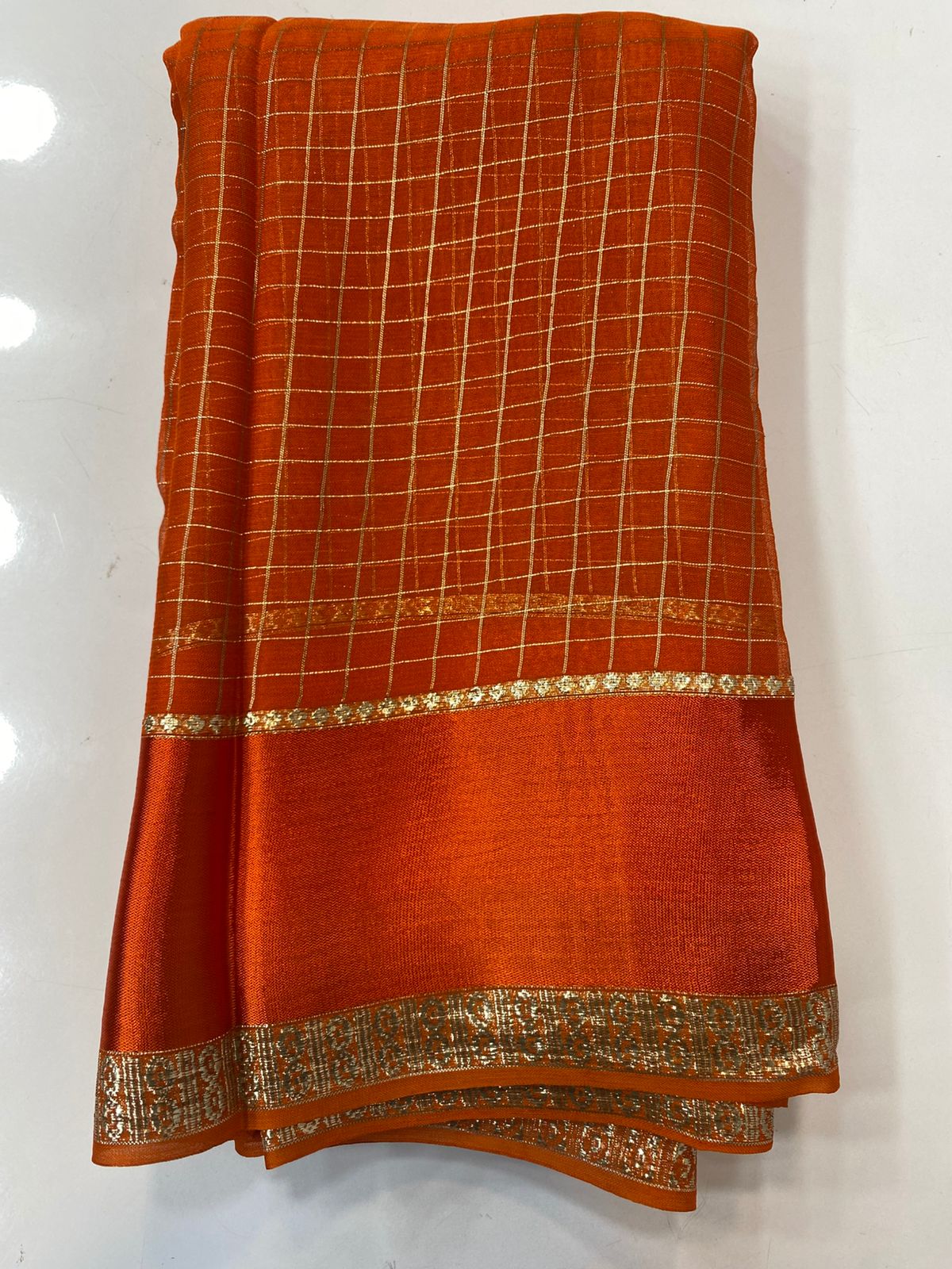 Fancy Georgette Zari Checks Saree (3401-R26)