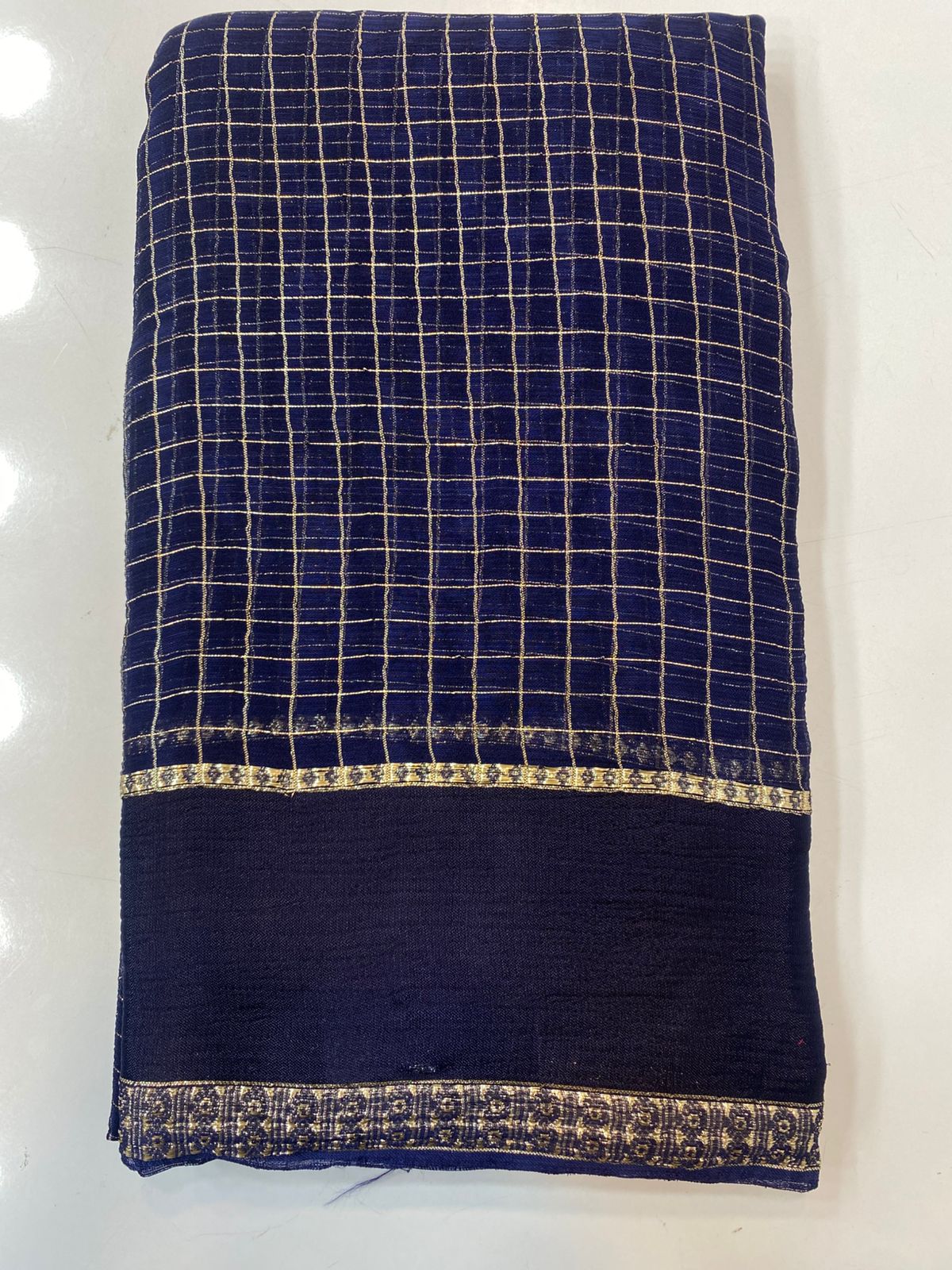 Fancy Georgette Zari Checks Saree (3401-R26)