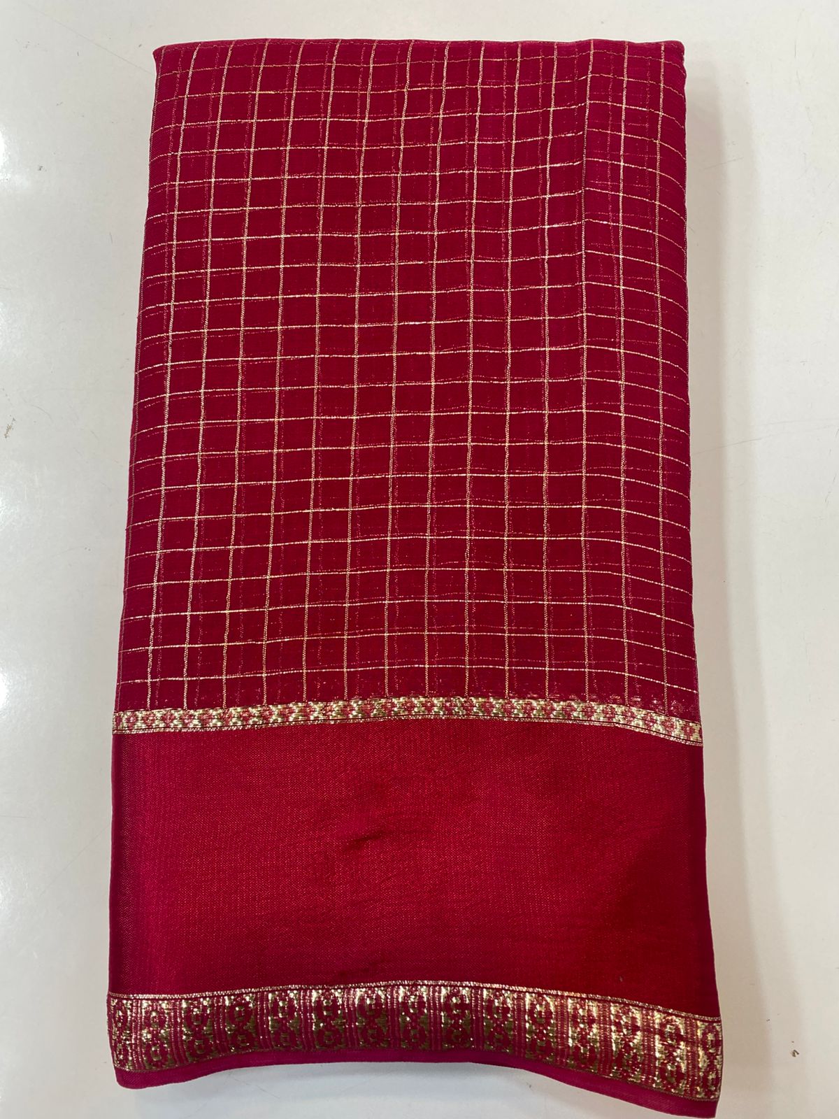 Fancy Georgette Zari Checks Saree (3401-R26)