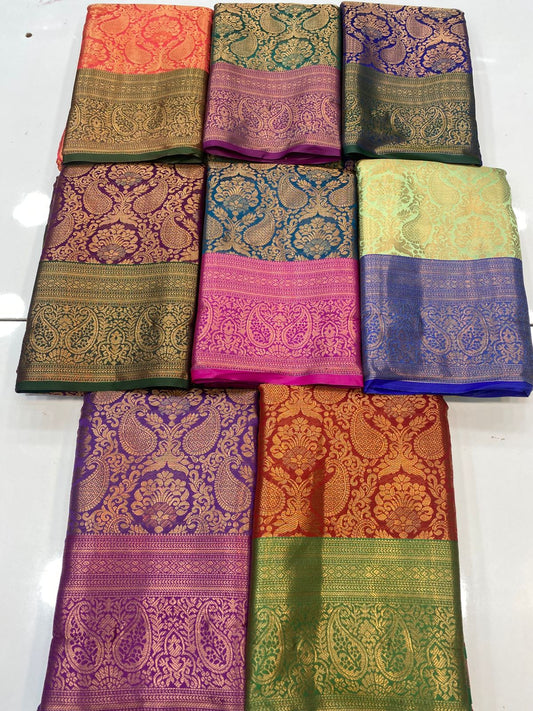 Semi Silk Broket Saree  ( 3403B-R33 )