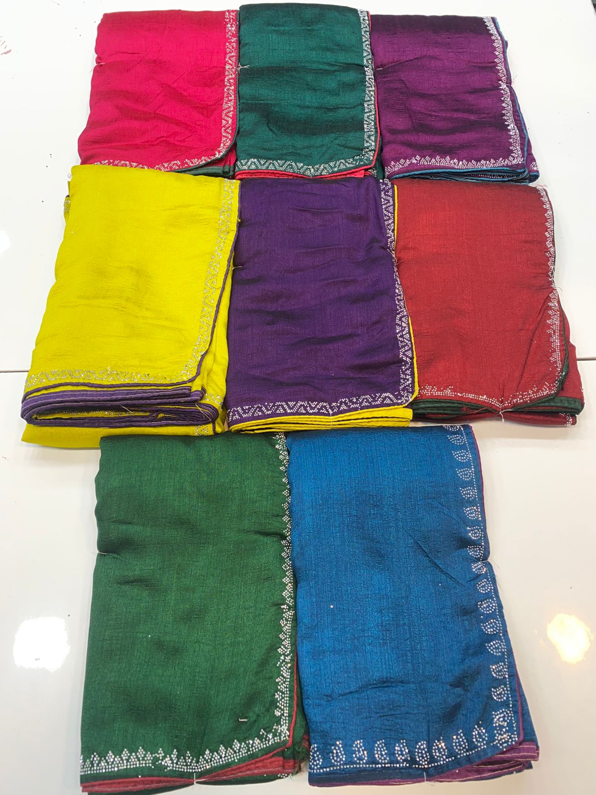 Fancy Stone Border Saree ( 3272A-R42 )