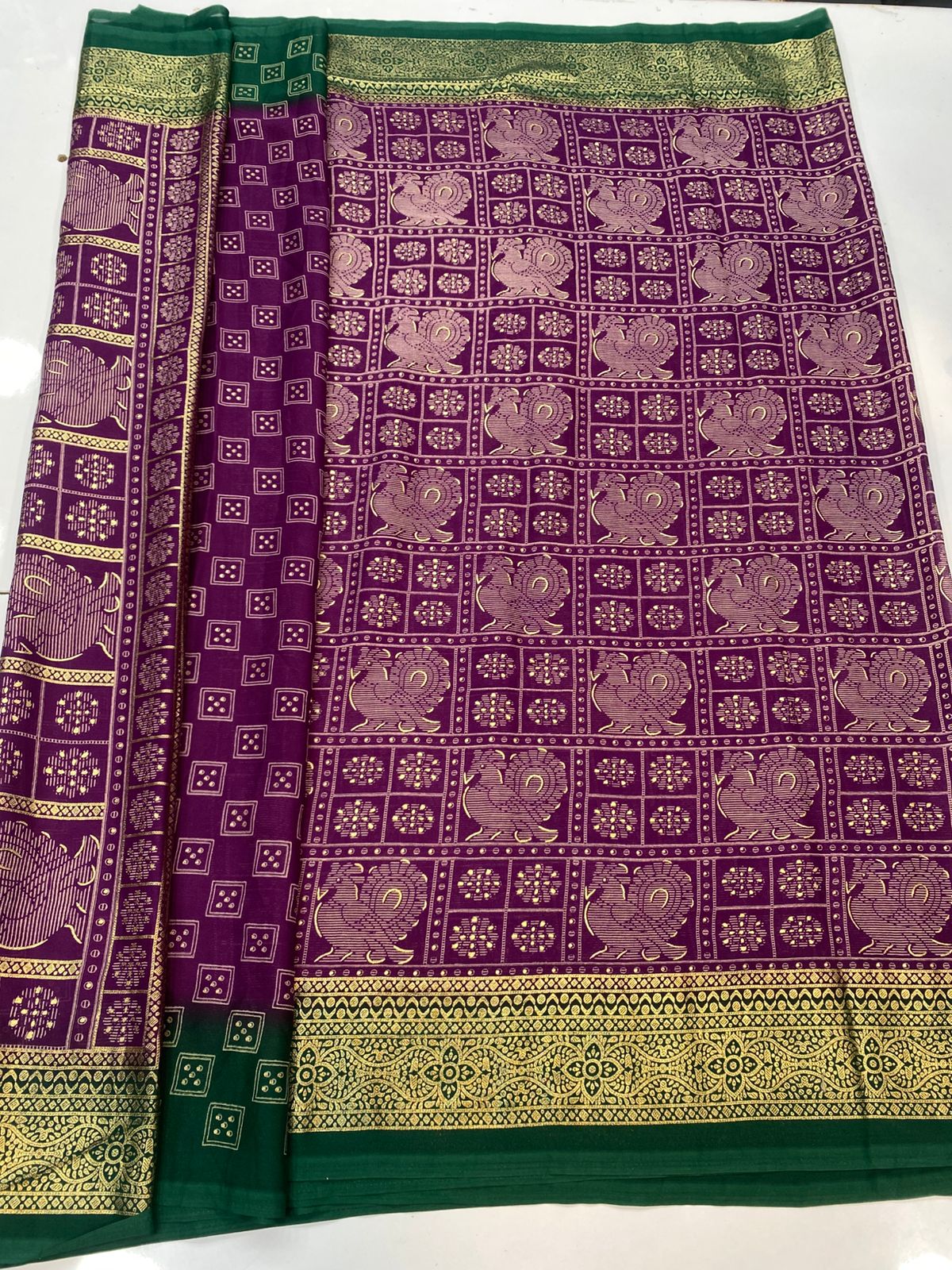 Fancy Georgette Foil Print Saree (3408-35)