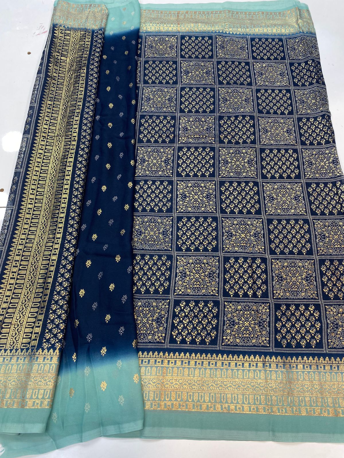Fancy Georgette Foil Print Saree (3408-35)