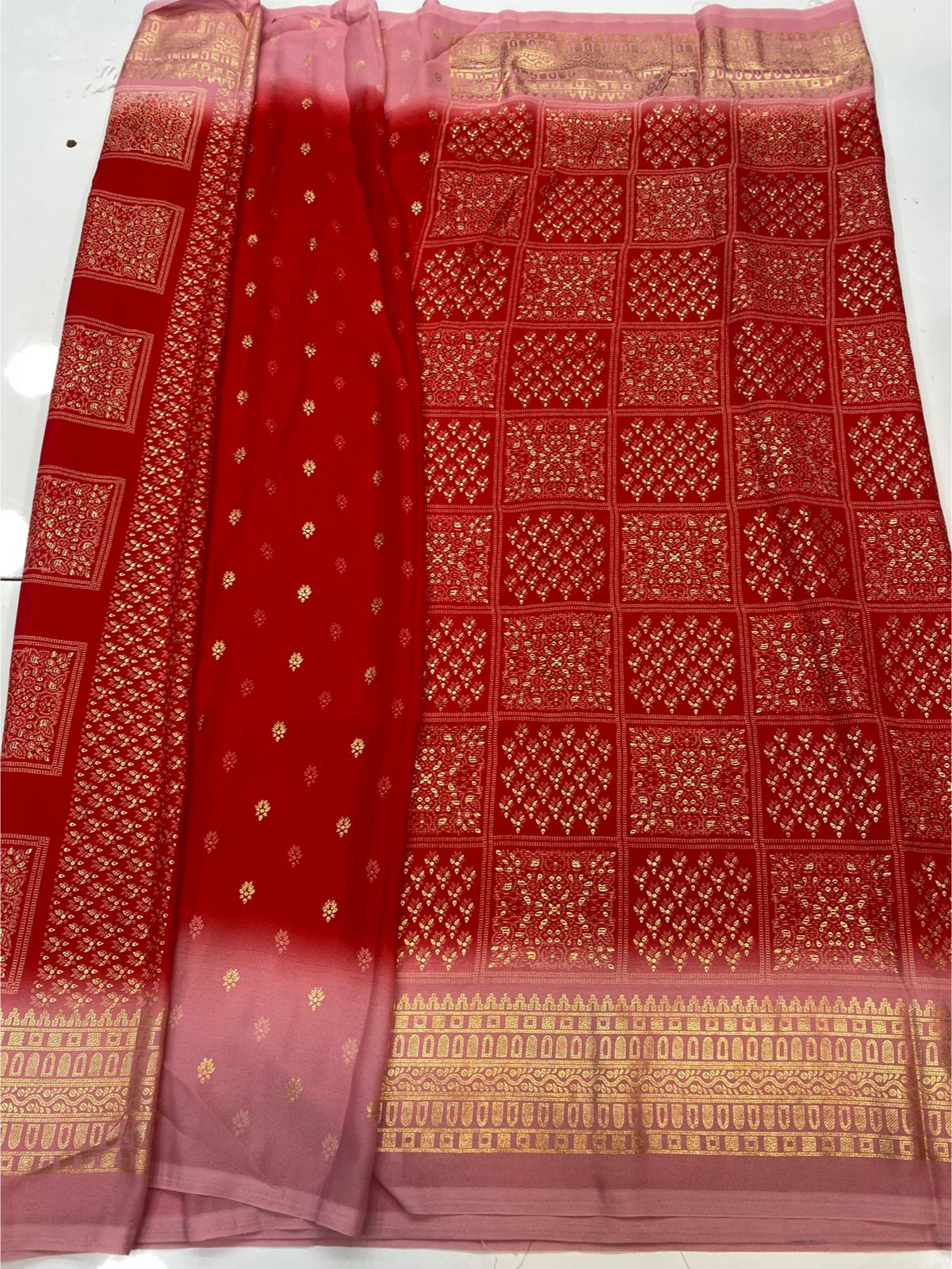 Fancy Georgette Foil Print Saree (3408-35)