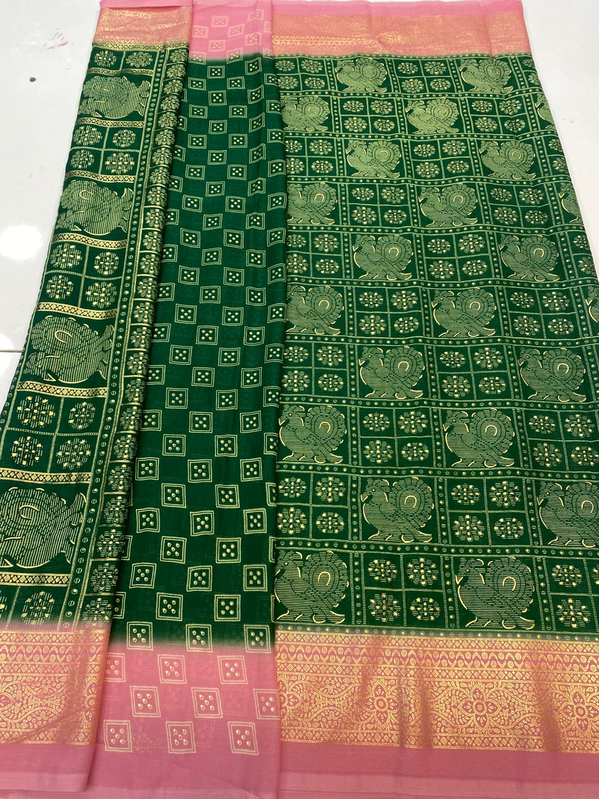 Fancy Georgette Foil Print Saree (3408-35)