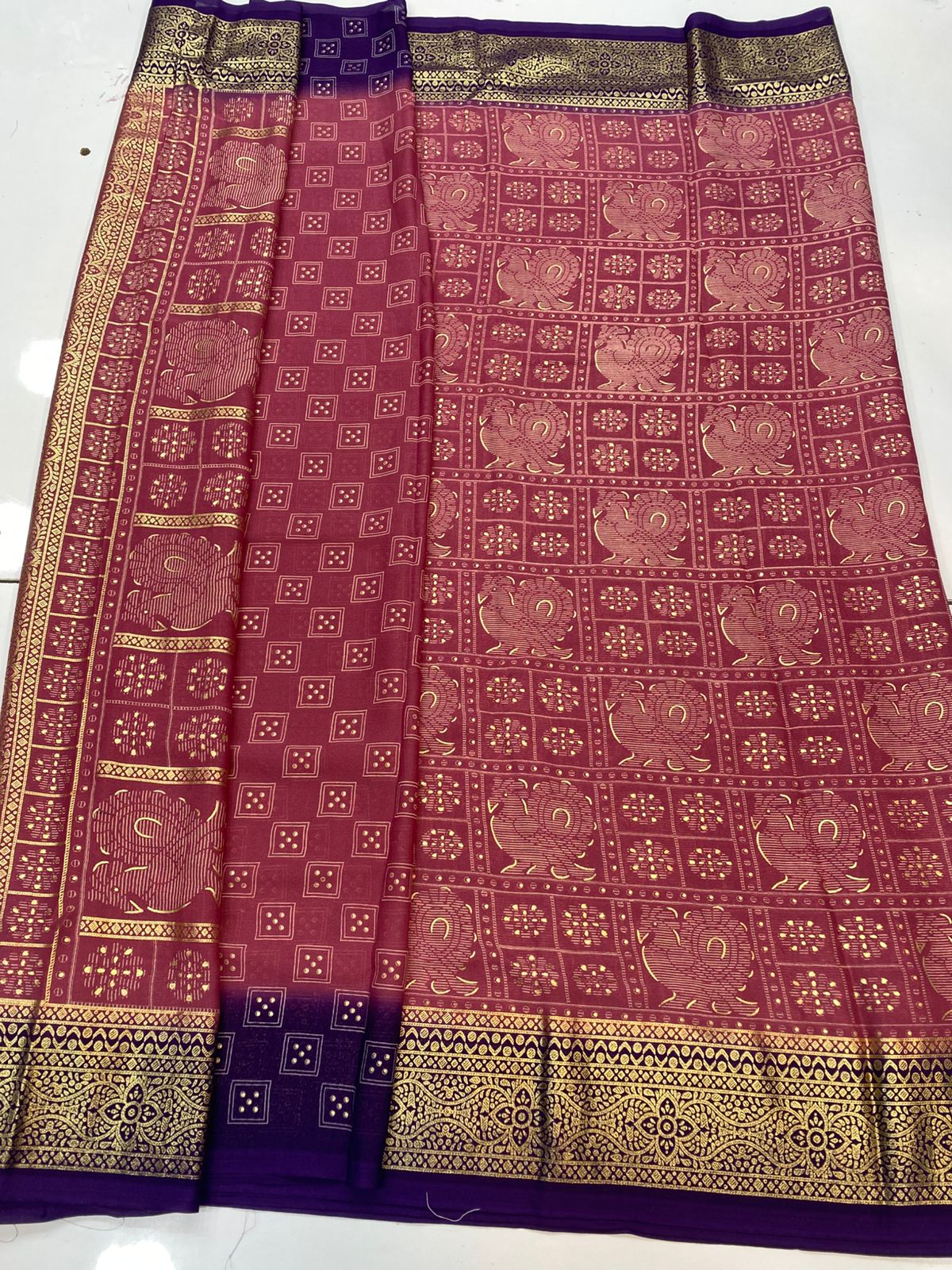 Fancy Georgette Foil Print Saree (3408-35)