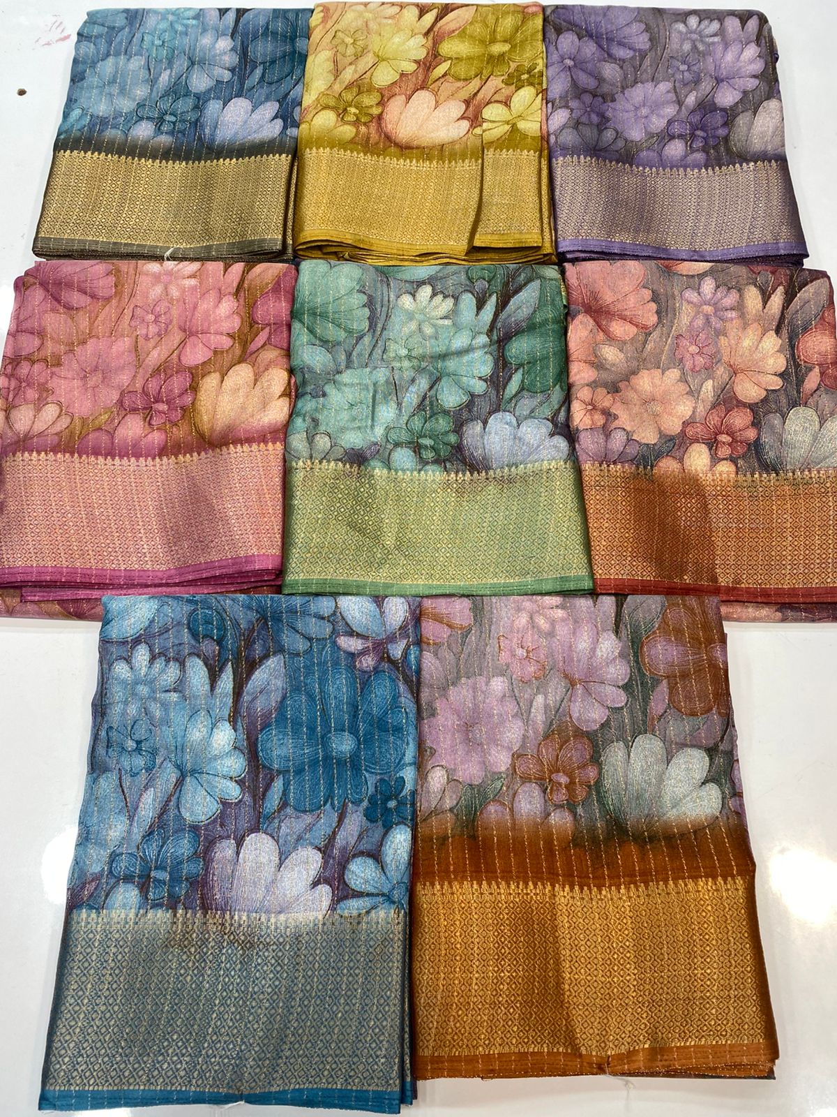 Fancy Georgette Print Saree (3421-R36)