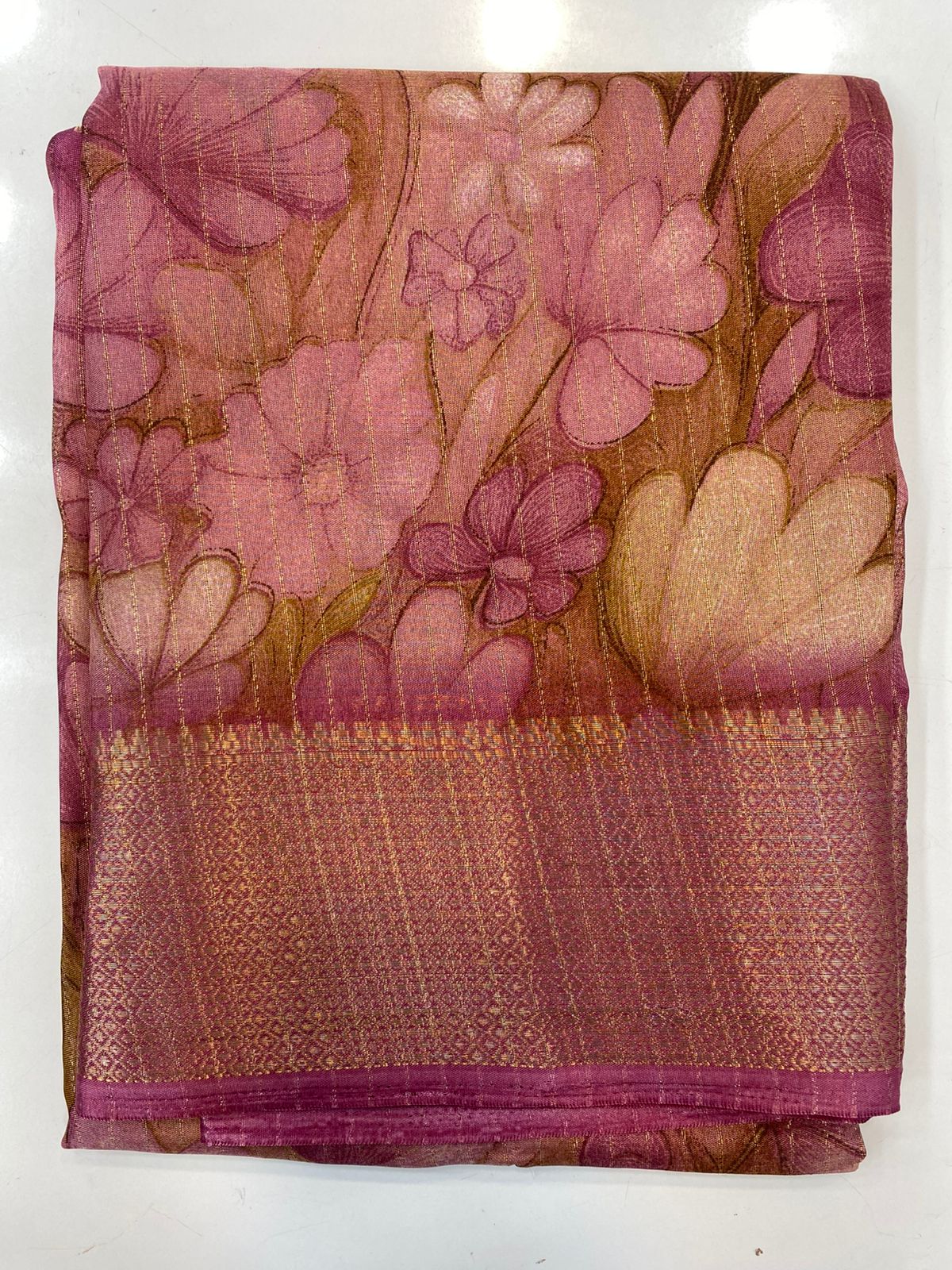 Fancy Georgette Print Saree (3421-R36)