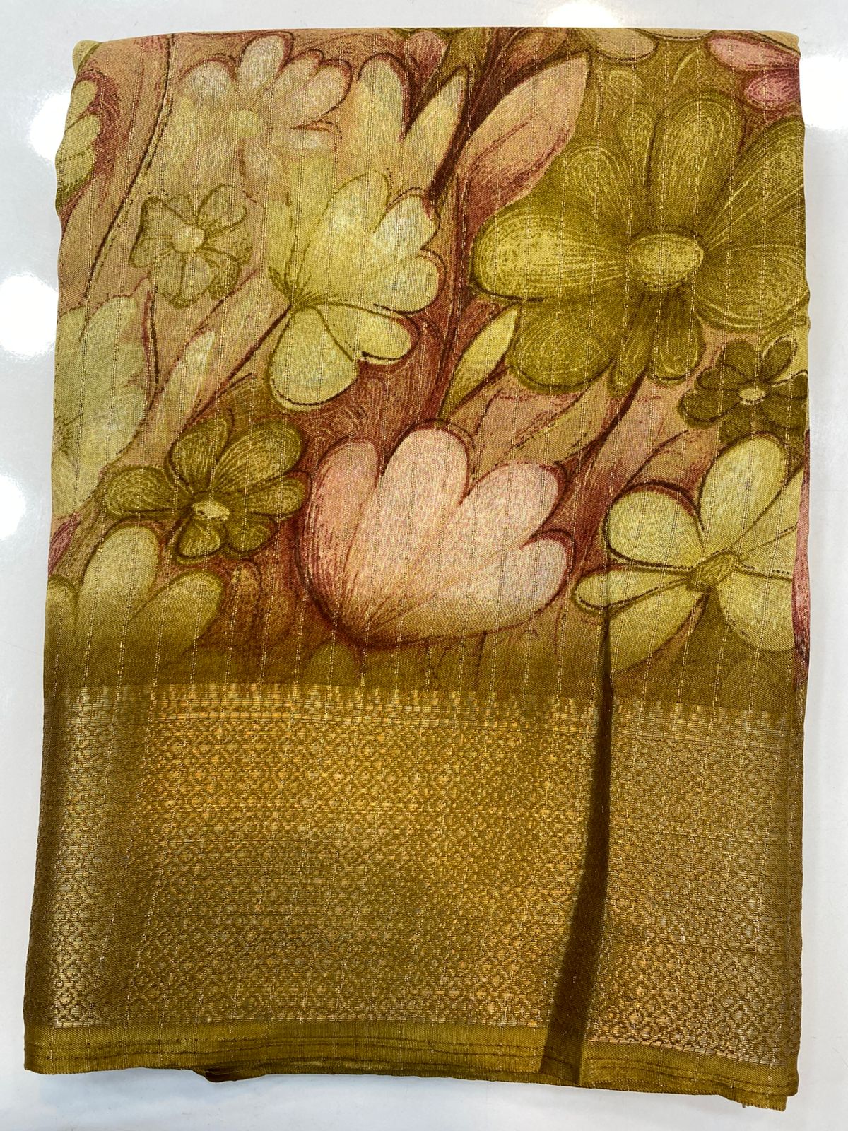 Fancy Georgette Print Saree (3421-R36)