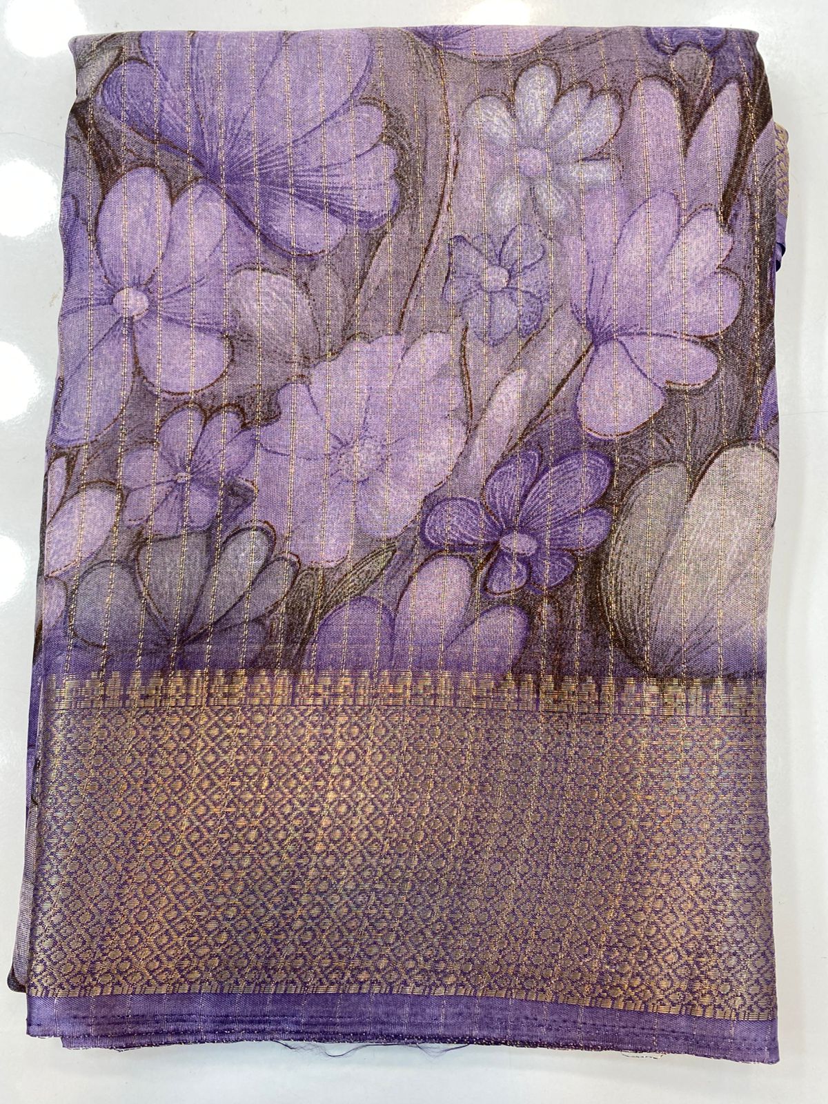 Fancy Georgette Print Saree (3421-R36)