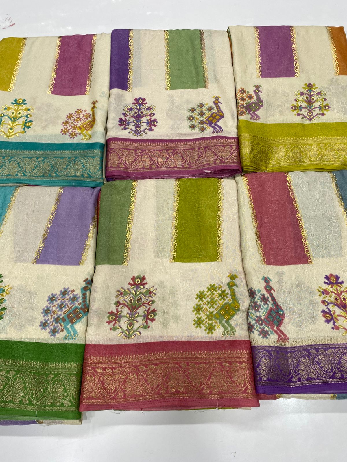 Fancy Georgette Foil Print Saree(3405-R29)
