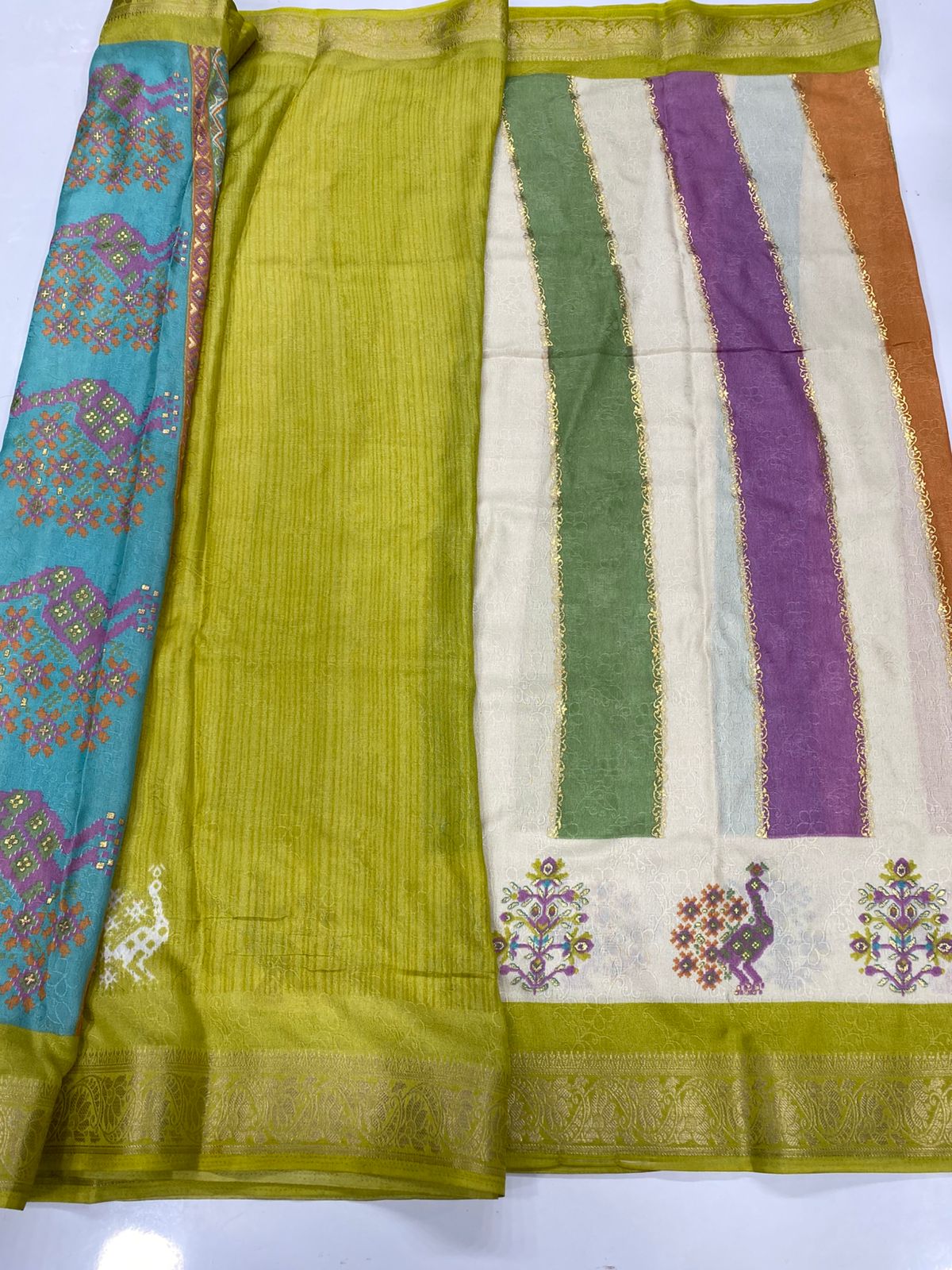 Fancy Georgette Foil Print Saree(3405-R29)