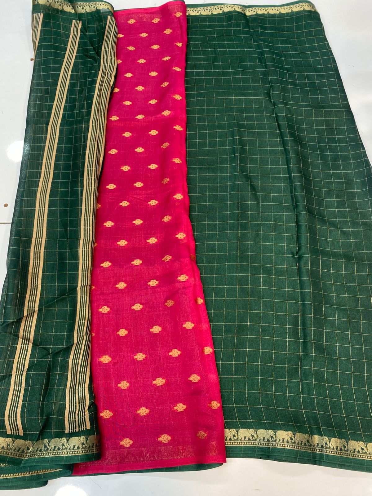 Fancy Georgette Zari Checks Saree(3409-R37)