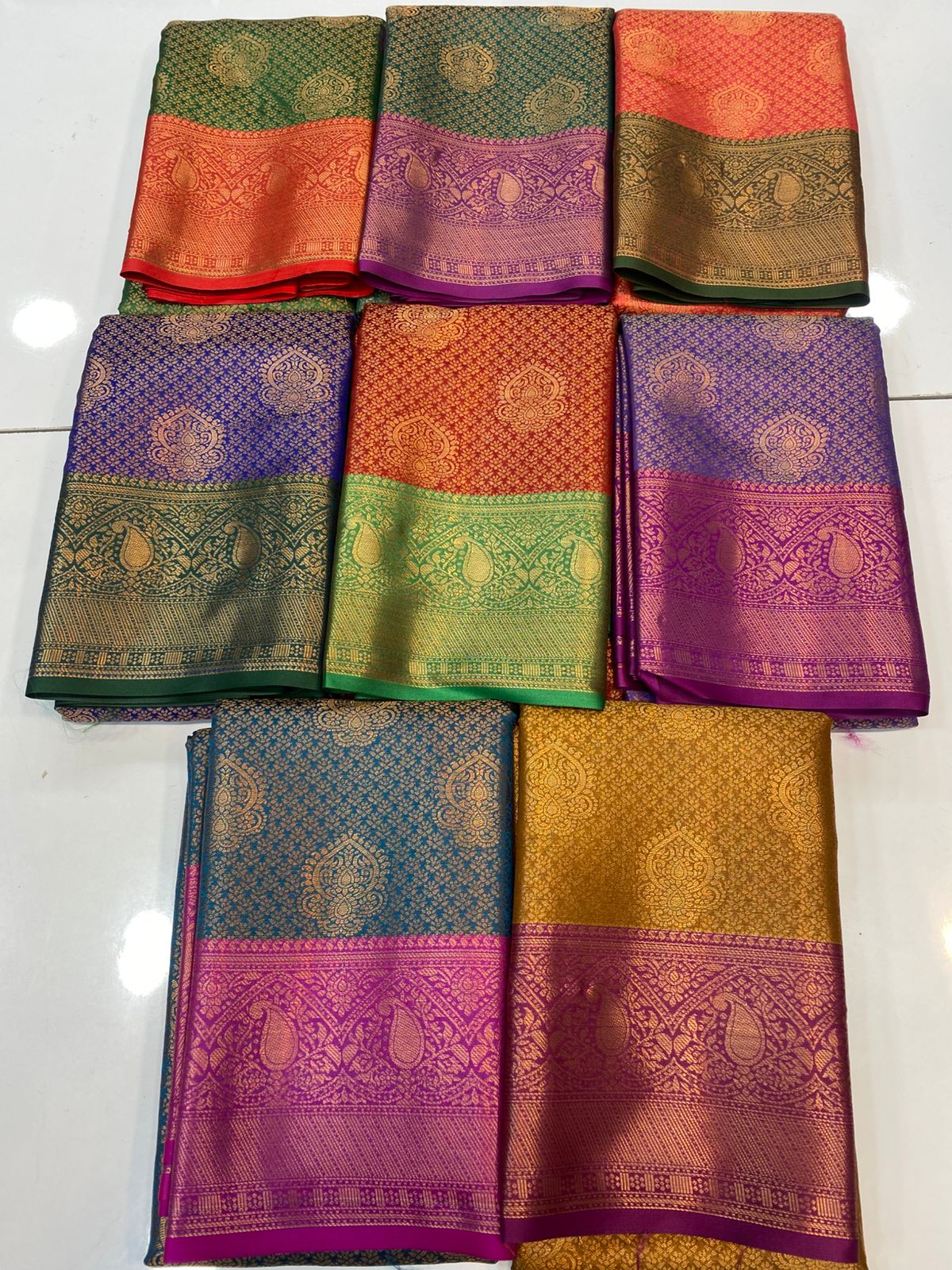 Semi Silk Broket Saree (3403G-R33)