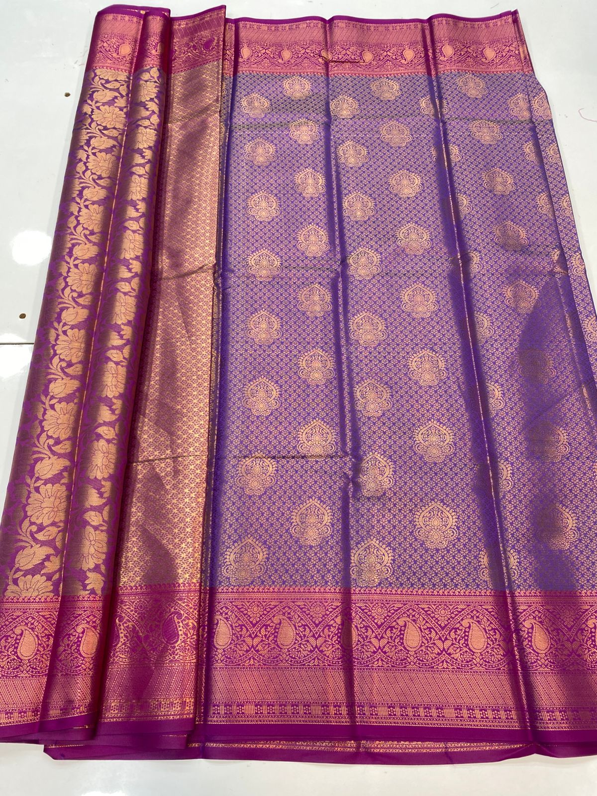 Semi Silk Broket Saree (3403G-R33)