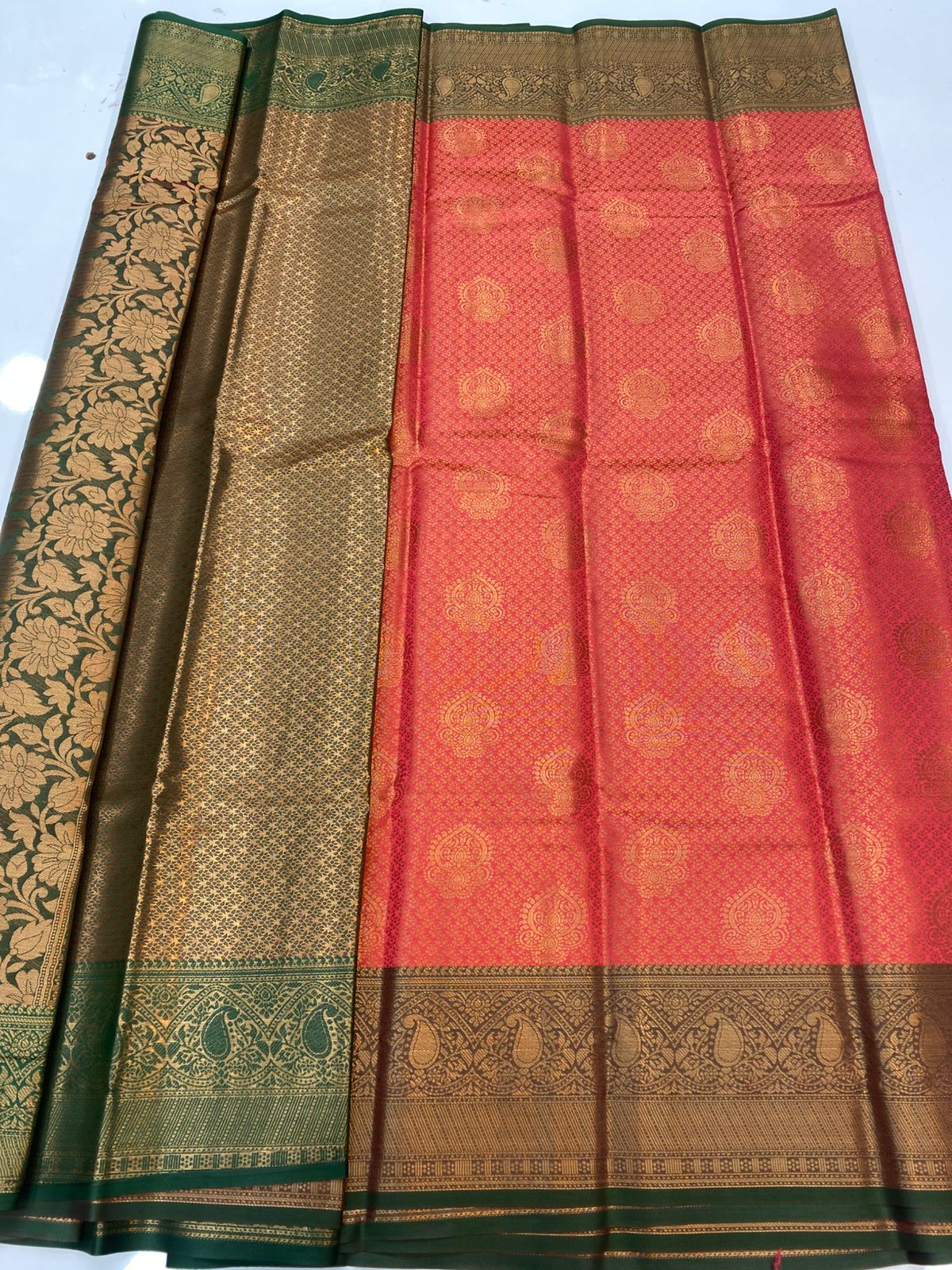 Semi Silk Broket Saree (3403G-R33)