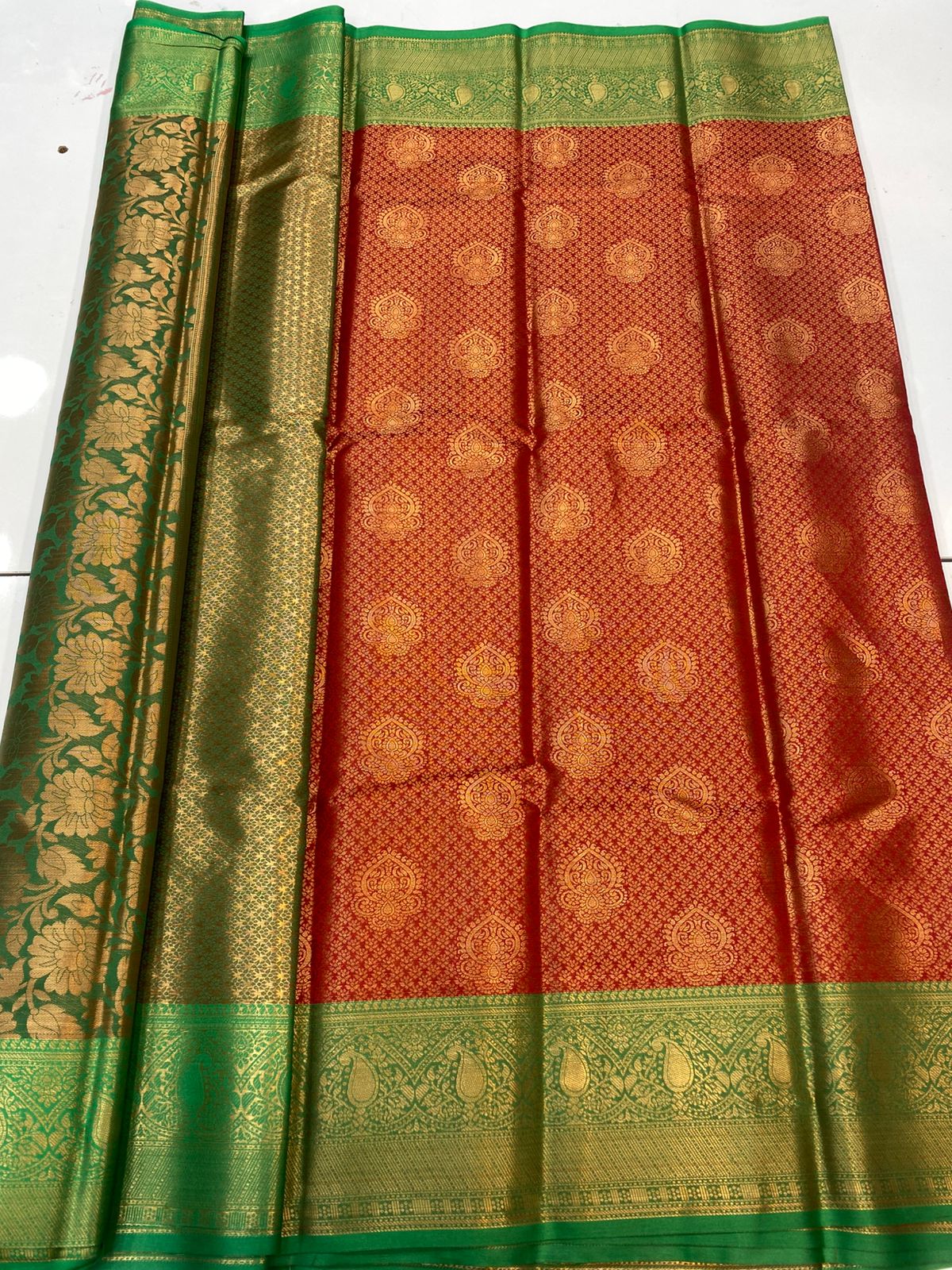Semi Silk Broket Saree (3403G-R33)