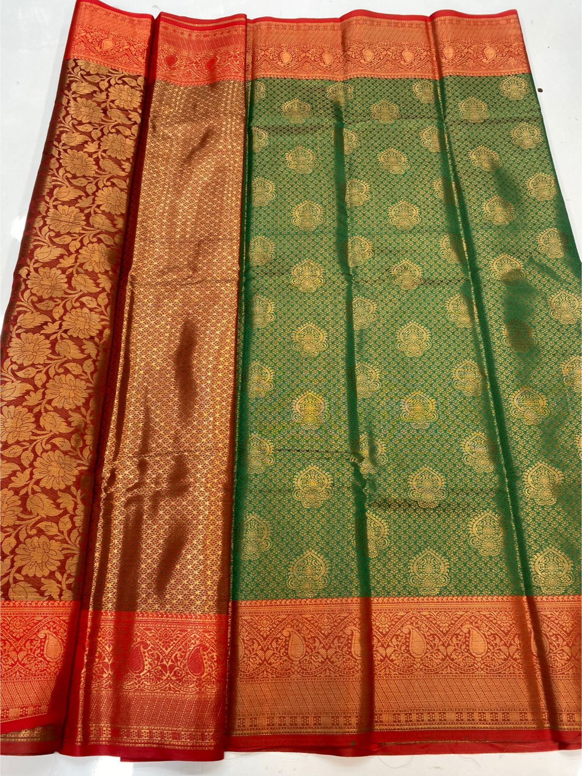Semi Silk Broket Saree (3403G-R33)