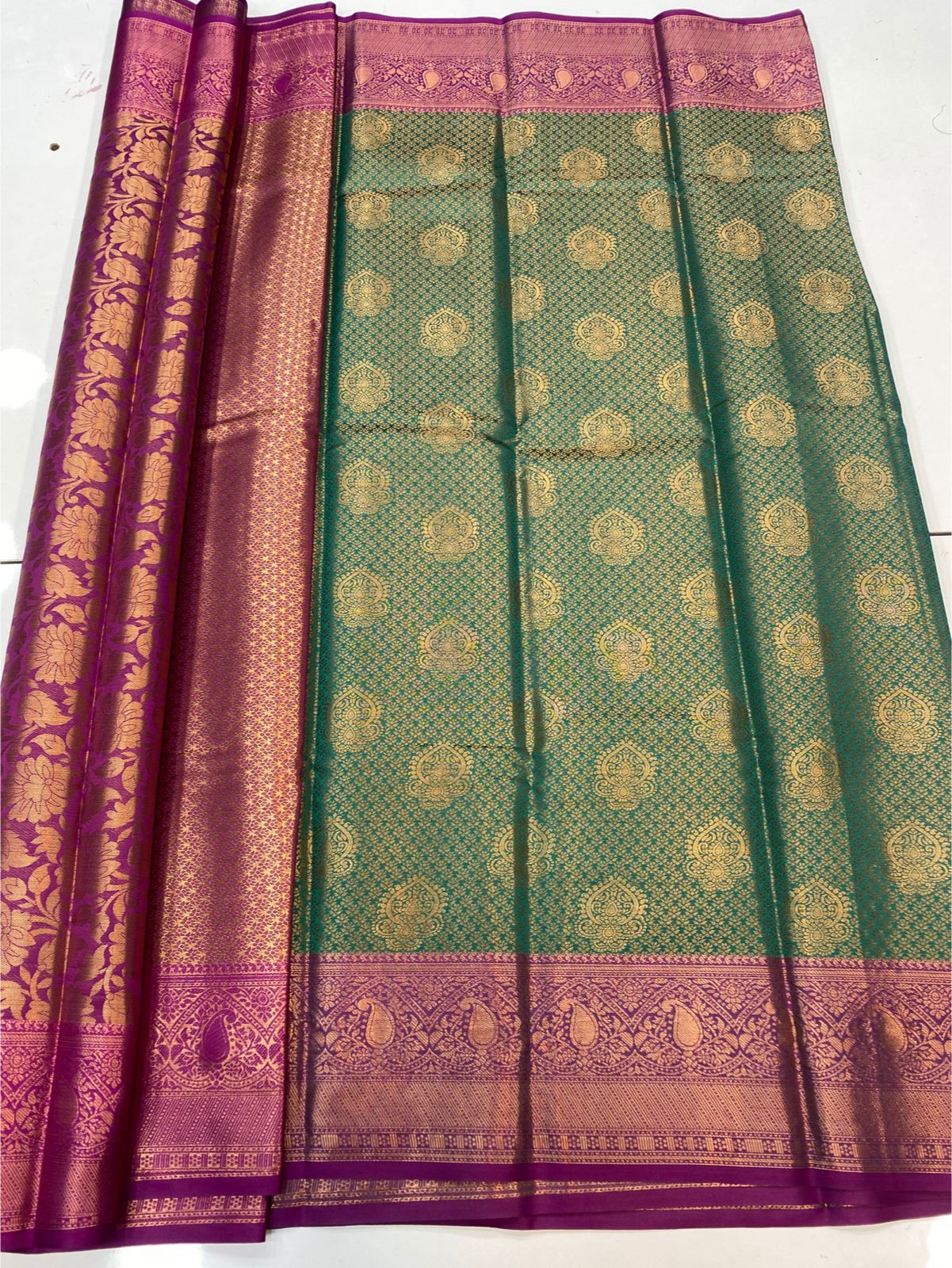 Semi Silk Broket Saree (3403G-R33)
