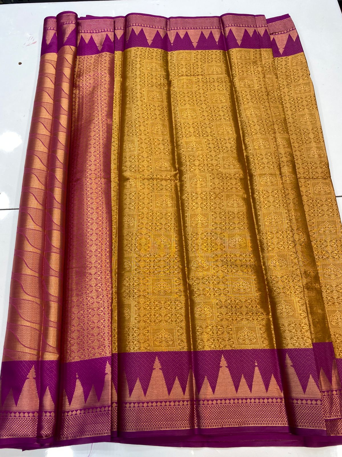 Semi Silk Broket Saree(3403H-R19)