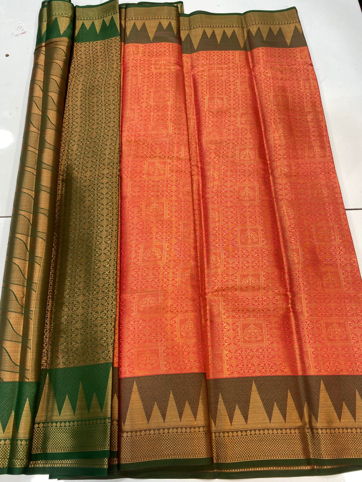 Semi Silk Broket Saree(3403H-R19)