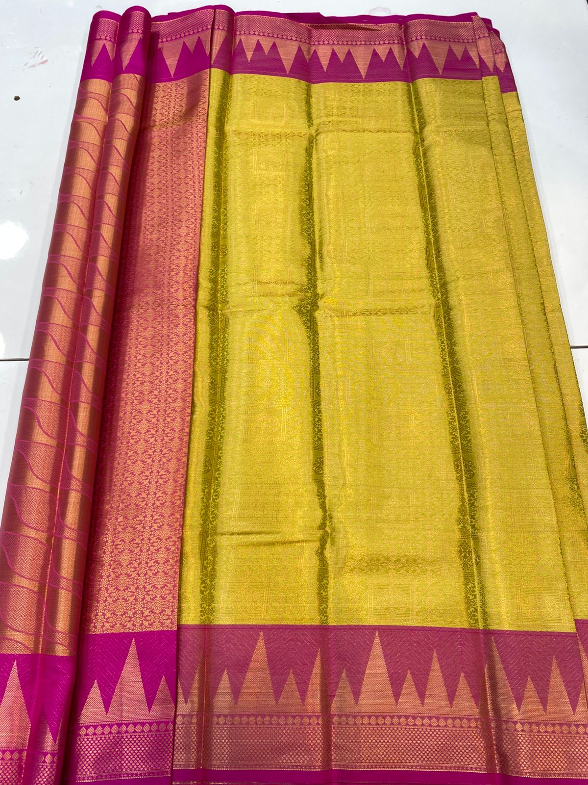 Semi Silk Broket Saree(3403H-R19)