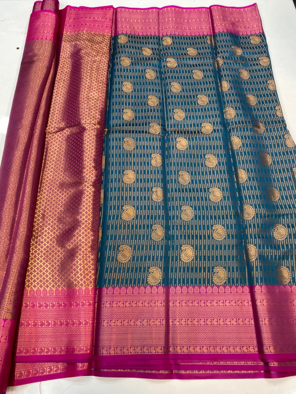 Semi Silk Broket Saree(3403K-R22)