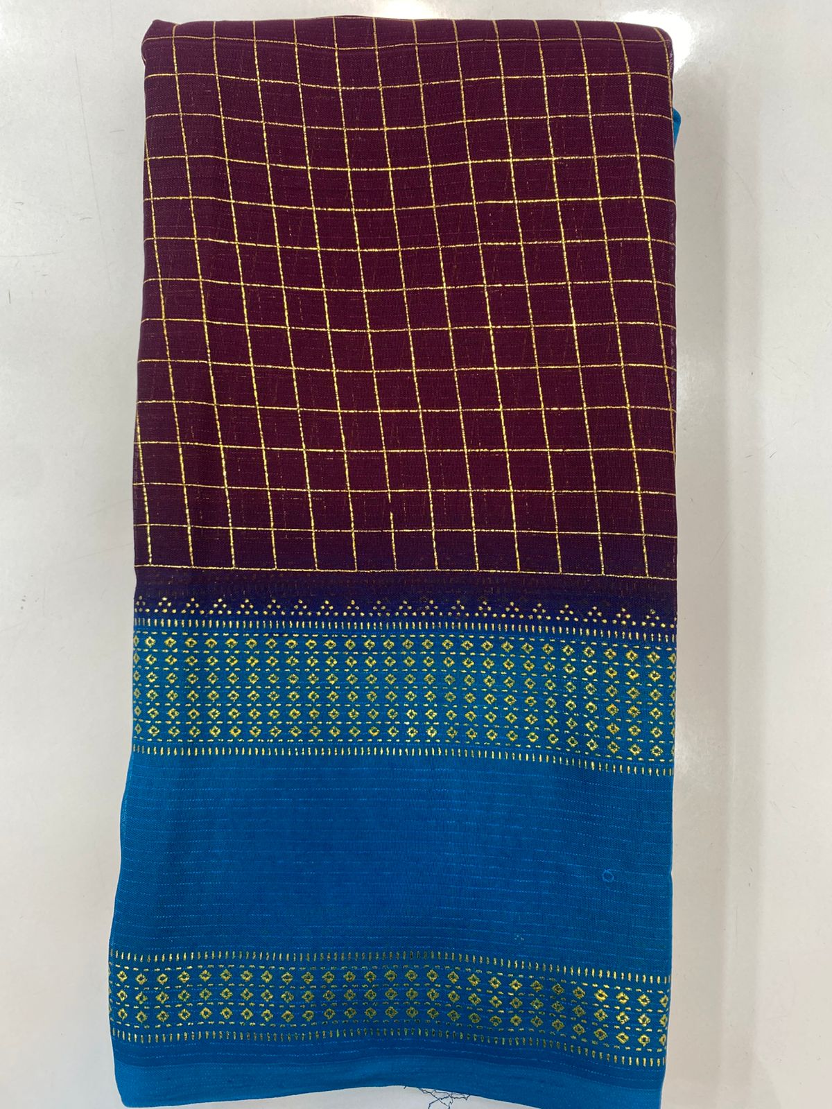&nbsp;Fancy Georgette Zari Checks Saree(3445-R8)