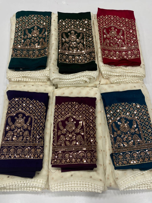 &nbsp;Fancy Georgette Zari Butta Saree(3284-R41)