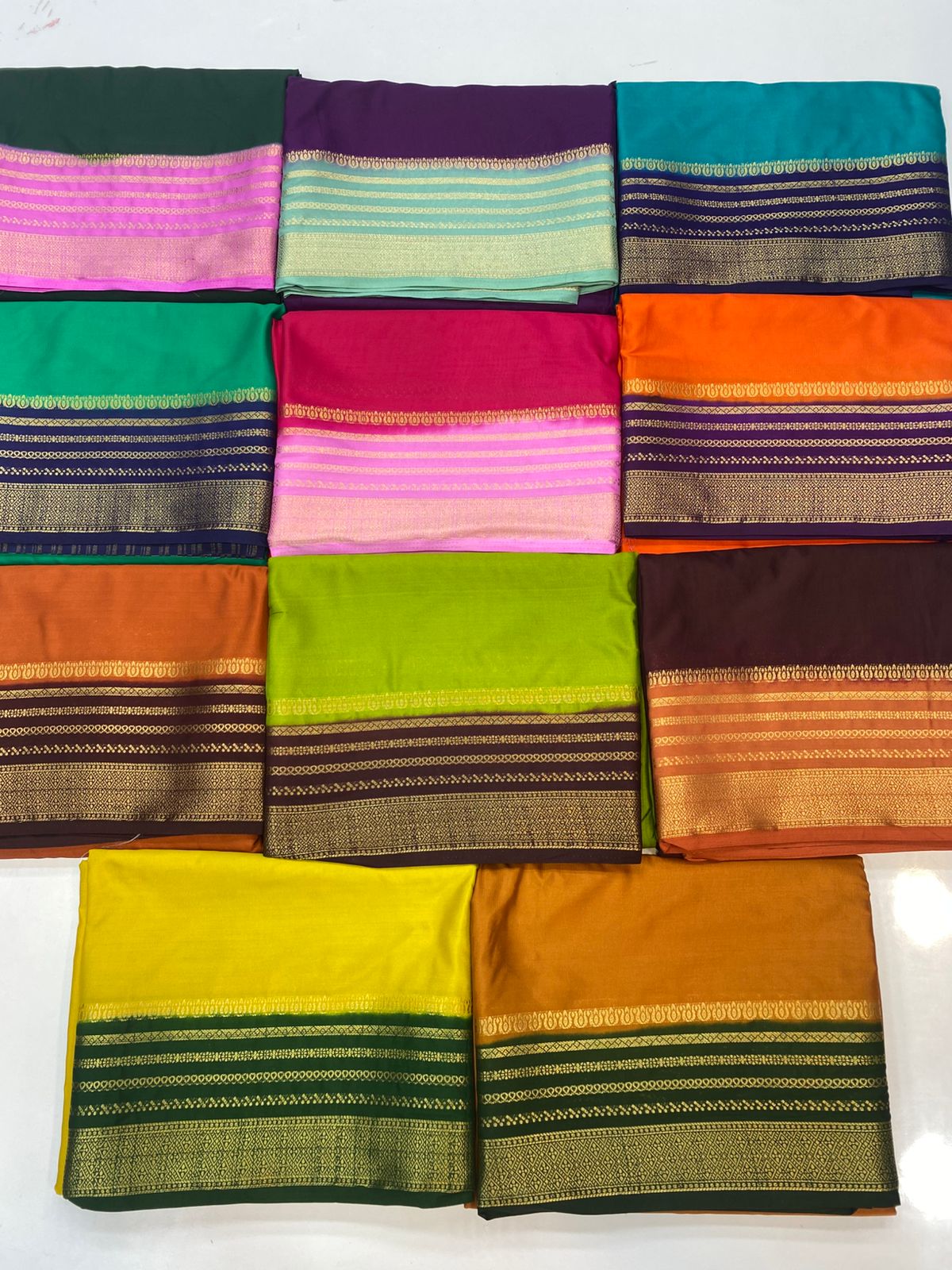 Mysore Crepe Zari Border Saree (3438-R11)