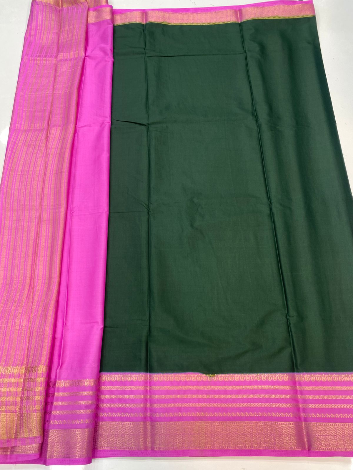 Mysore Crepe Zari Border Saree (3438-R11)