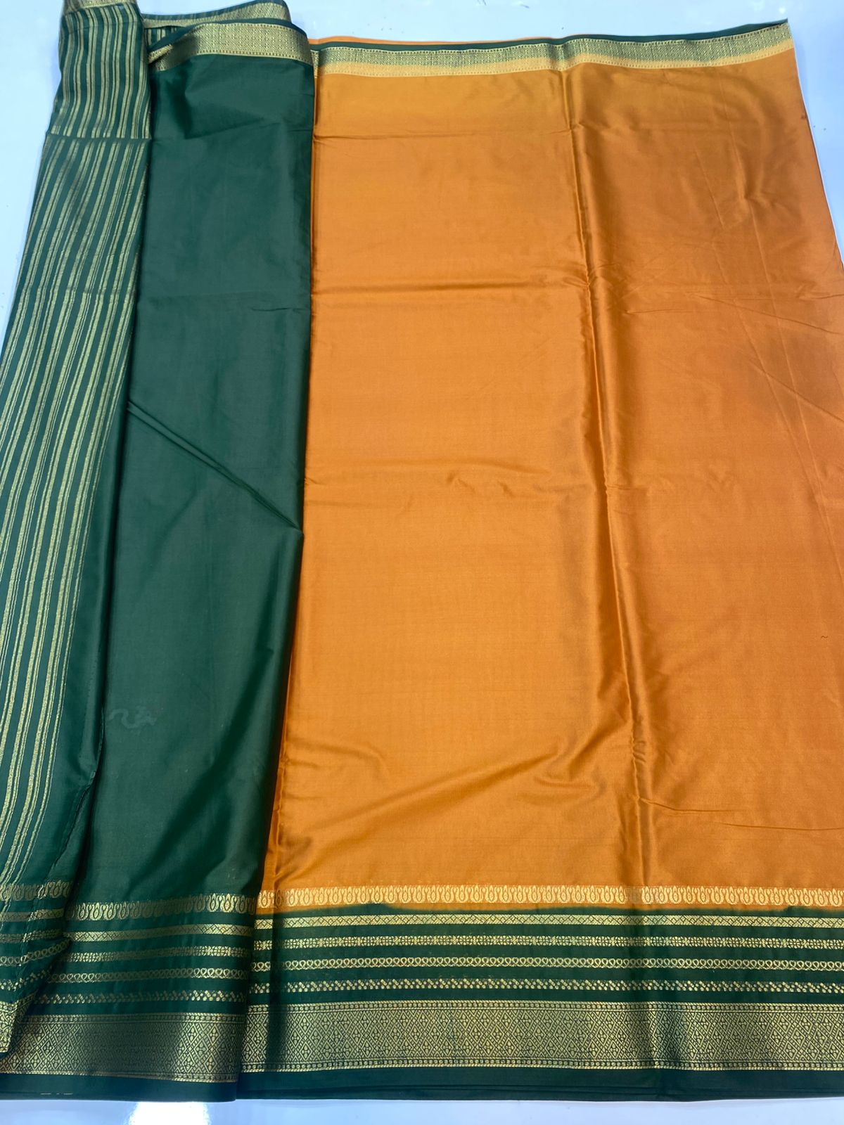 Mysore Crepe Zari Border Saree (3438-R11)